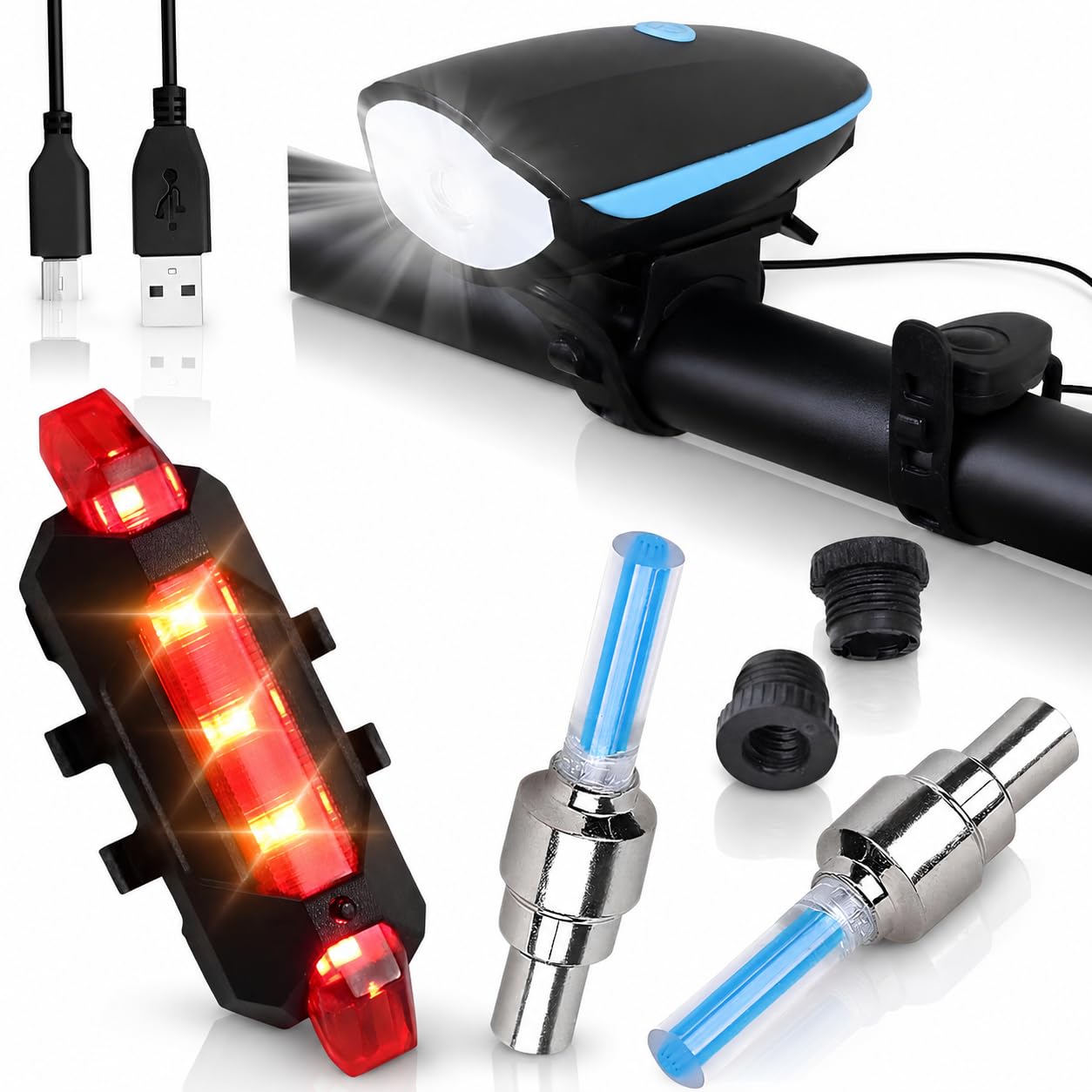 PulGos Rechargeable Cycle Light for Bicycle with 𝟏𝟒𝟎𝐝𝐁 Horn (𝟓 Sound Modes), Bright LED Cycle Headlight(𝟑 𝐋𝐢𝐠𝐡𝐭 𝐌𝐨𝐝𝐞), Up to 𝟒𝟖 𝐡𝐫𝐬 𝐁𝐚𝐭𝐭𝐞𝐫𝐲 𝐥𝐢𝐟𝐞, Ideal for Night Riding-picture-11