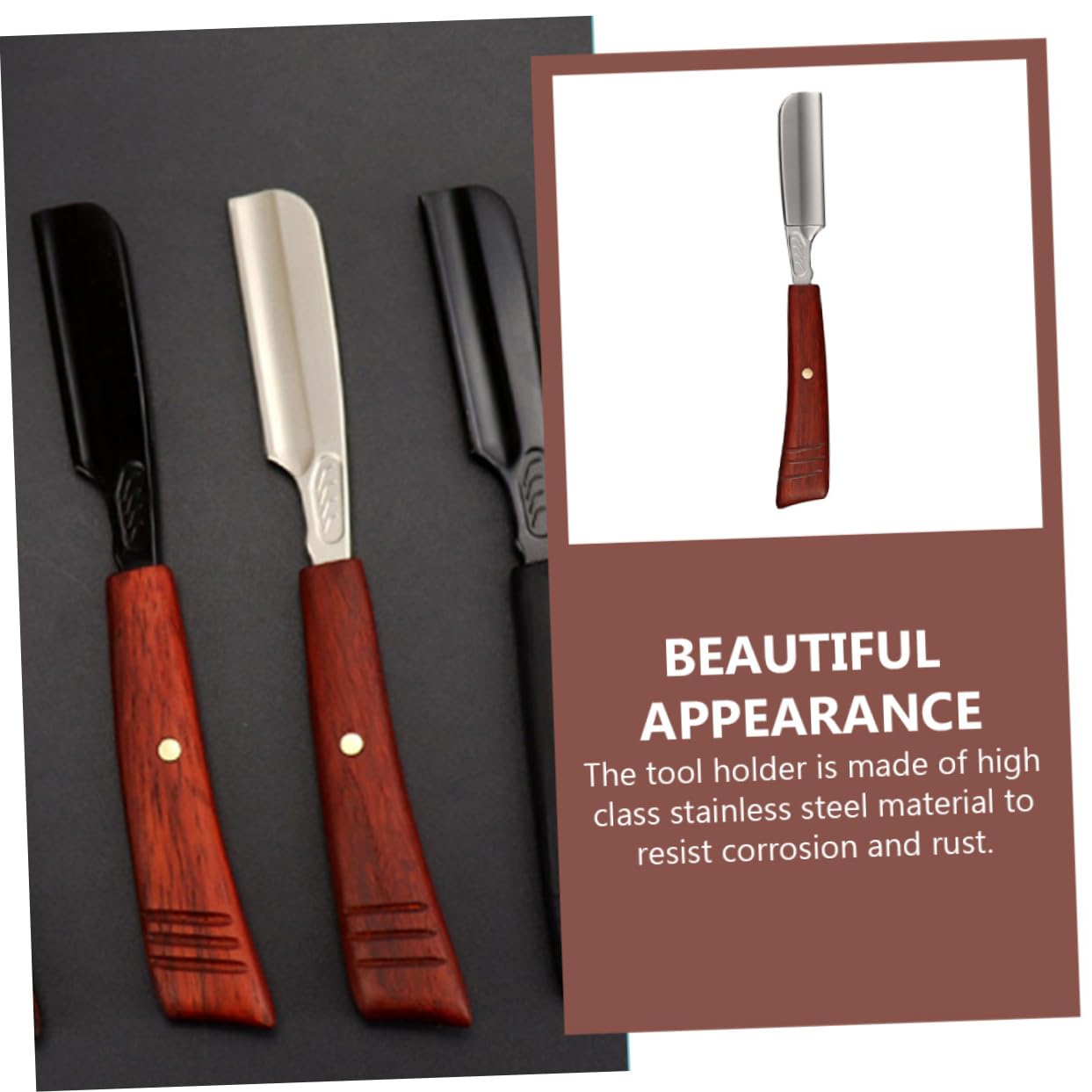 BESTYASH 2stücke Manueller Rasierer Mit Holzgriff Vintage Bartschneider Für Präzises Rasieren Augenbrauen Und Kopfhaarschnitt Für Herren Und Friseure