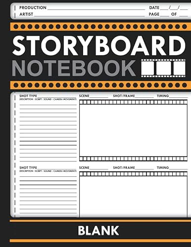 Storyboard Notebook Blank: Story Book Paper for Movie Comic Film Creators Storyboarding Storytelling | 16:9 Thumbnail Template | Professional Pages Layout