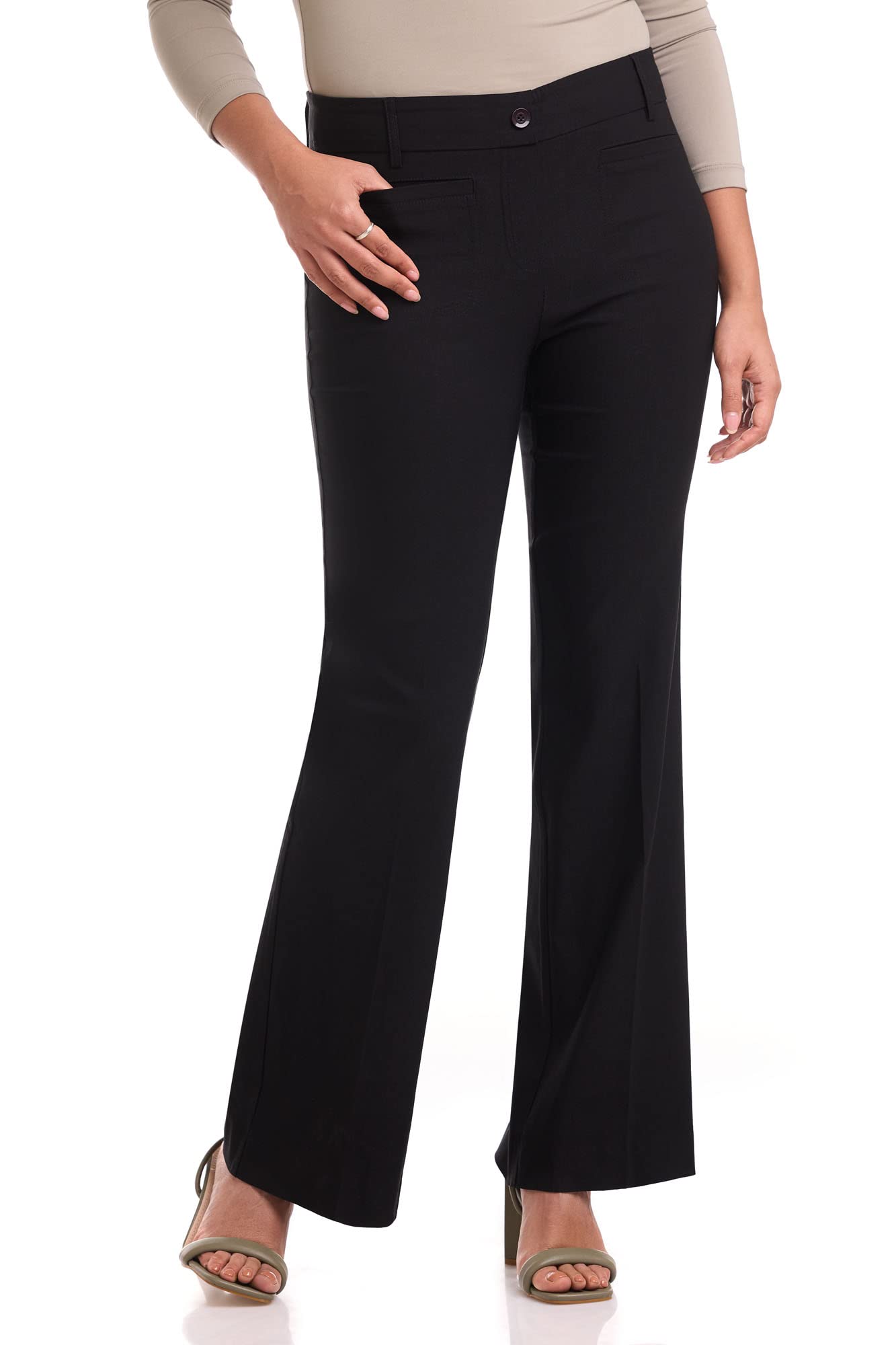 Rekucci Womens Ultra Stretch Pull-On Flared Leg Pant