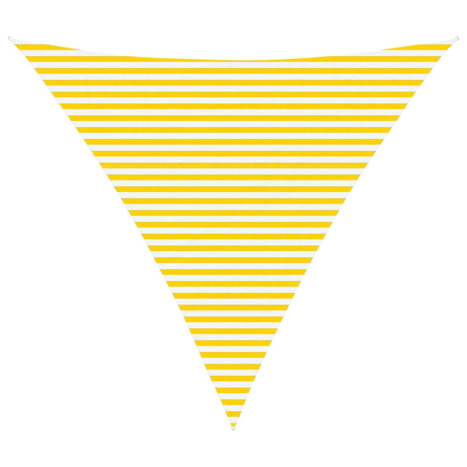 Voile d'ombrage triangulaire - 5 x 5 x 5 m - Jaune et blanc - Tissu Oxford - Ombrage - Pour terrasse, balcon et jardin - Design moderne avec anneaux en D en acier inoxydable - Cordes de