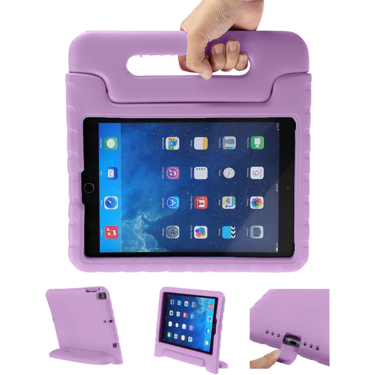 imoshion Tablethülle iPad 9.7 Zoll – Kidsproof, Griff & Ständer, Lila