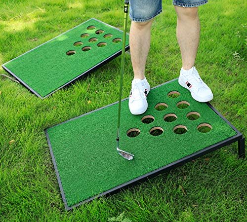 OOFIT Golf Pong Game Set, Pong Cornhole Chipping Target Game Set with Chipping Mats, Black - Thumbnail 5