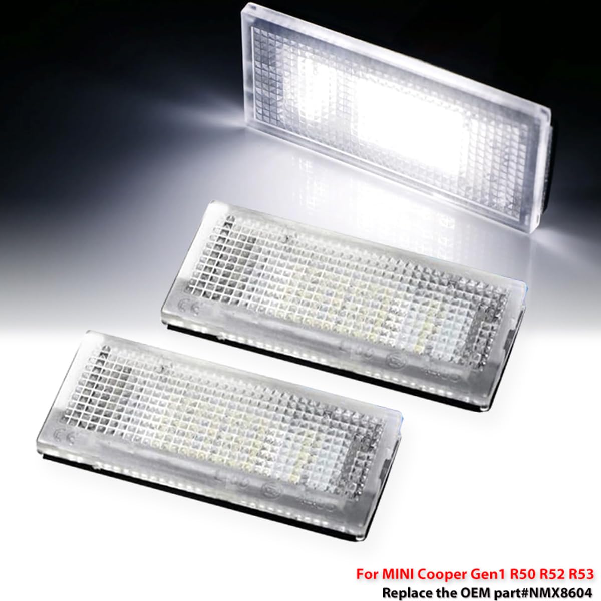 Luce Targa LED Compatible for BMW Mini Cooper S R53 One R50 2001-2006 R52 2004-2008 Lampadina LED Bianca 6000K Compatibile CANBUS Senza Errori Illuminazione per Targa