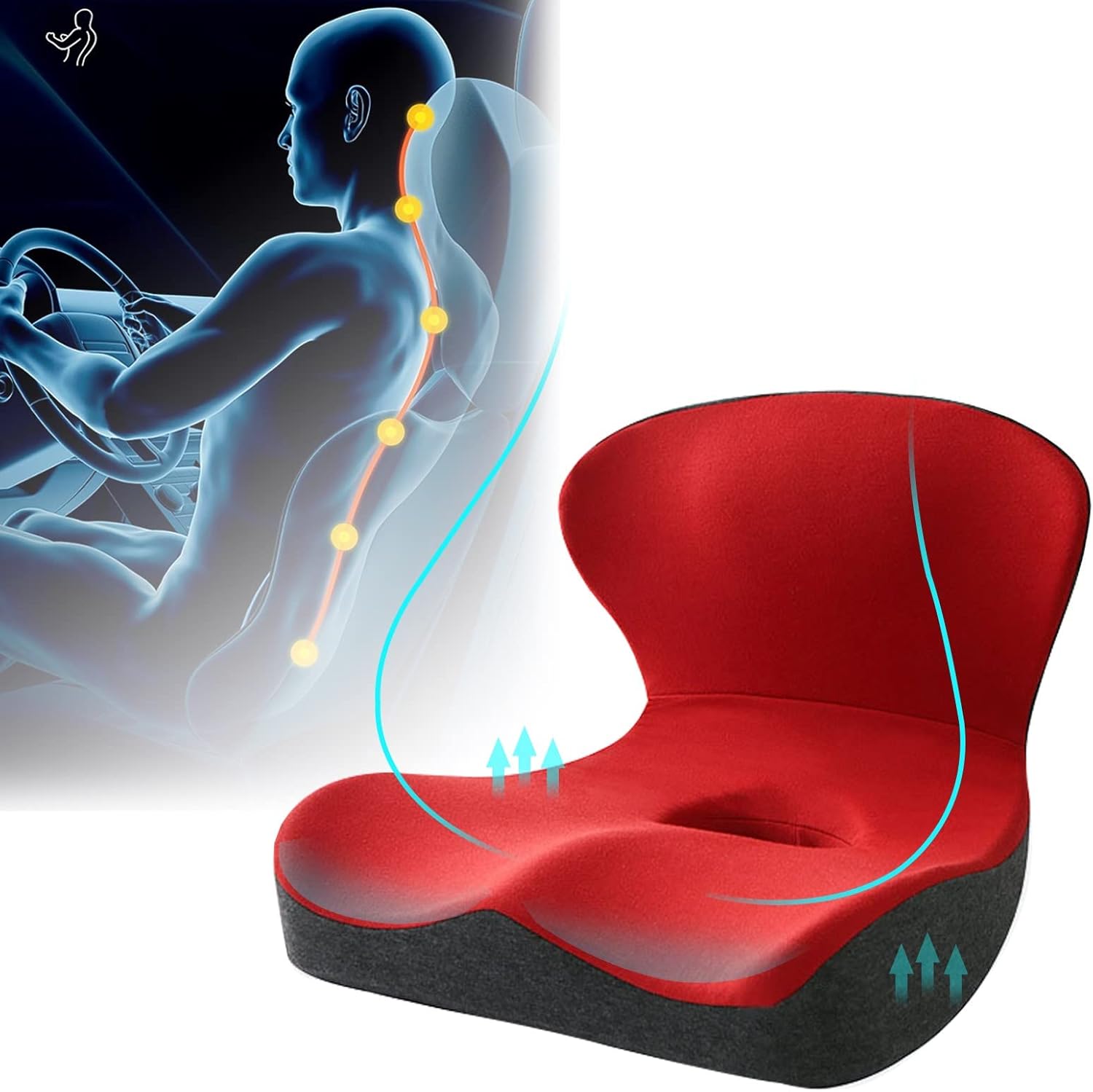 Mumu Tulio Adult Booster Seat for Car, Memory Foam Seat