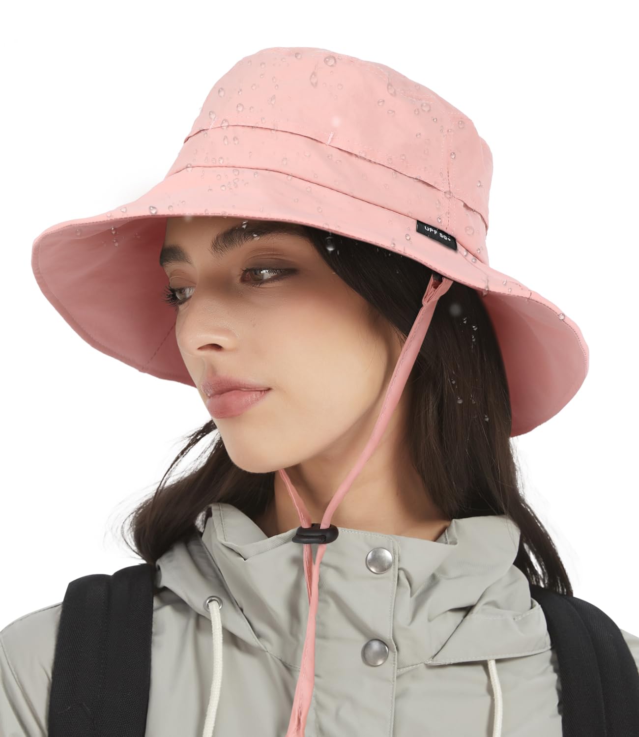 Creekstone Bucket Hat Waterproof Rain Hat for Women Men Sun Hats UPF50+ Packable Summer Hat Hiking Travel Floppy Sun Hat (UK, Alpha, One Size, Pink)