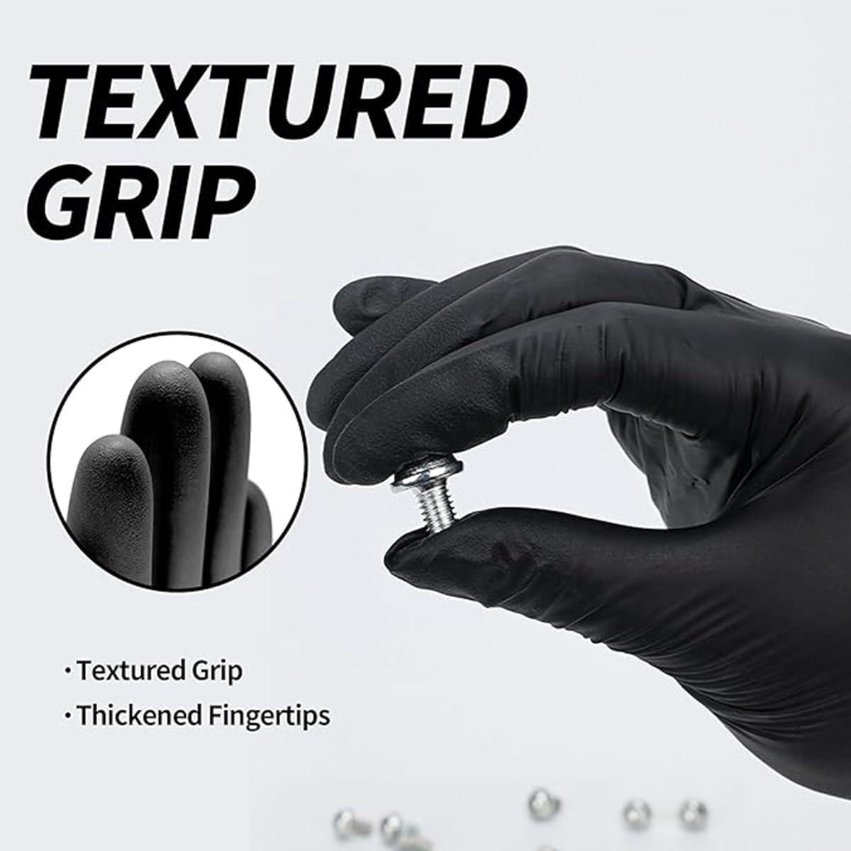 Basic Vinyl Exam Gloves- 4 mil Safty Glove Latex-Free & Powder-Free, SGBE 8001 Synmax Disposable Medical Glove Small (Case of 1000, Black)