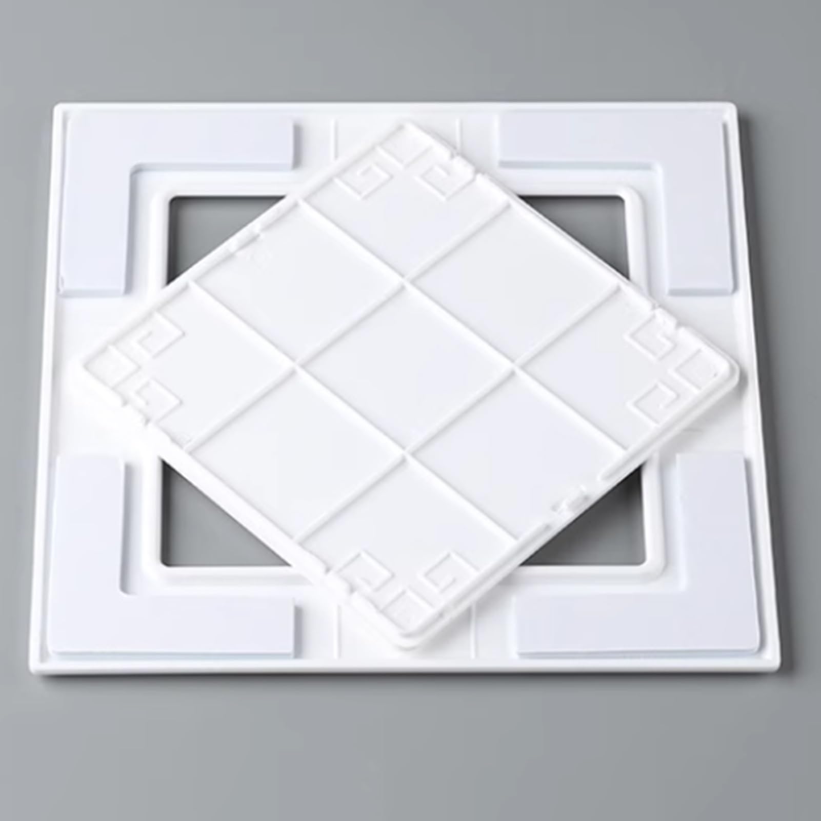 EXCLURA Self-Adhesive Access Panel with Removable Cover, Snap-Fit Inspection Hatch Service Door, Plastic Wall Hole Cover for Plumbing/Electrical(380x380mm(15x15))