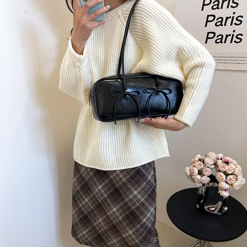 Leather Shoulder Bag for Women with Tie Shoulder Tote Handbag Trendy Purse Bag Trendy Underarm Bag for Daily Use3