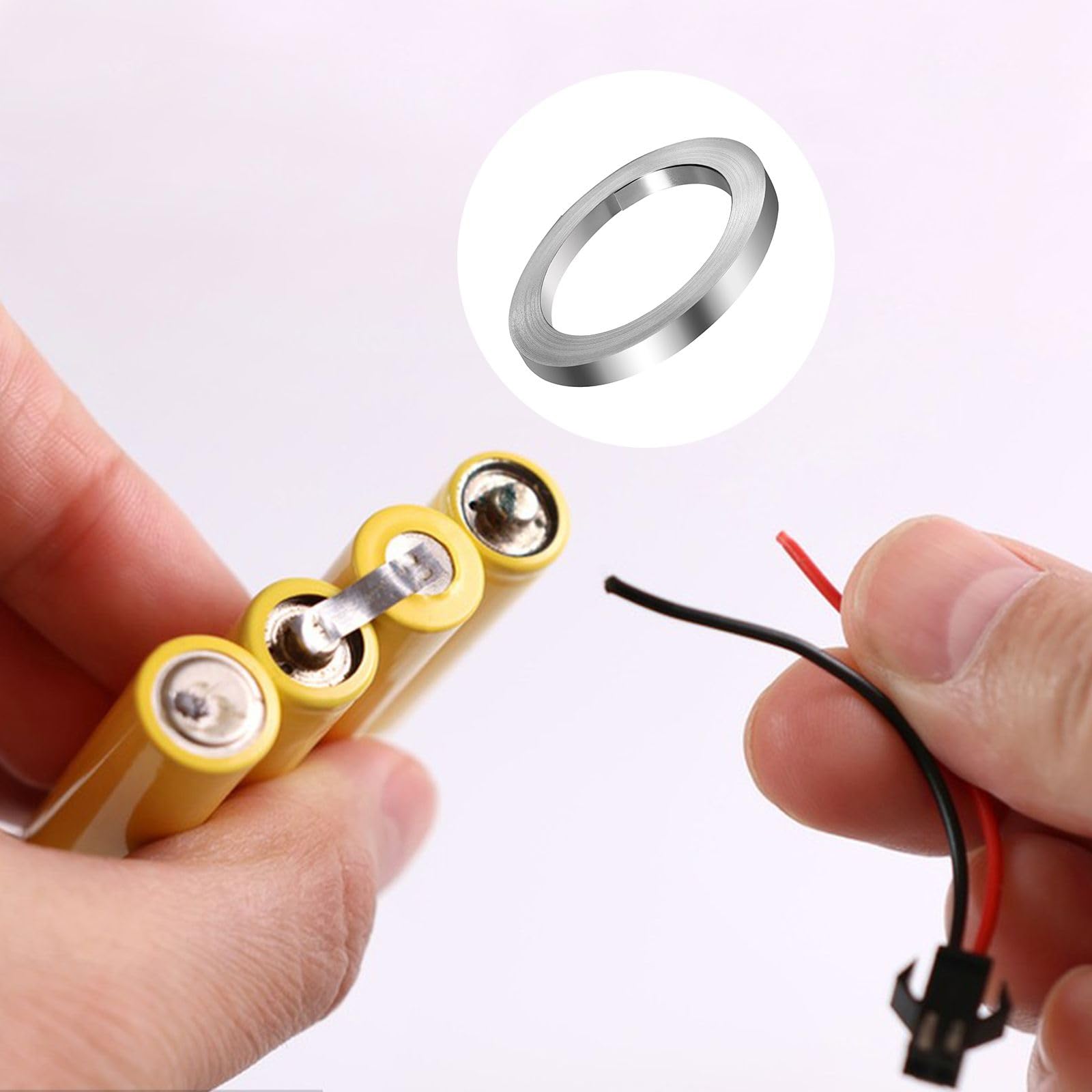 1 Rotolo Nastro di Nickel, 0.15 x 8MM x 10M Nichel Striscia, Piattina Nickel Accessori per Saldatura per Connettere delle Batterie Spot Welding 18650, Nastro Nichelato