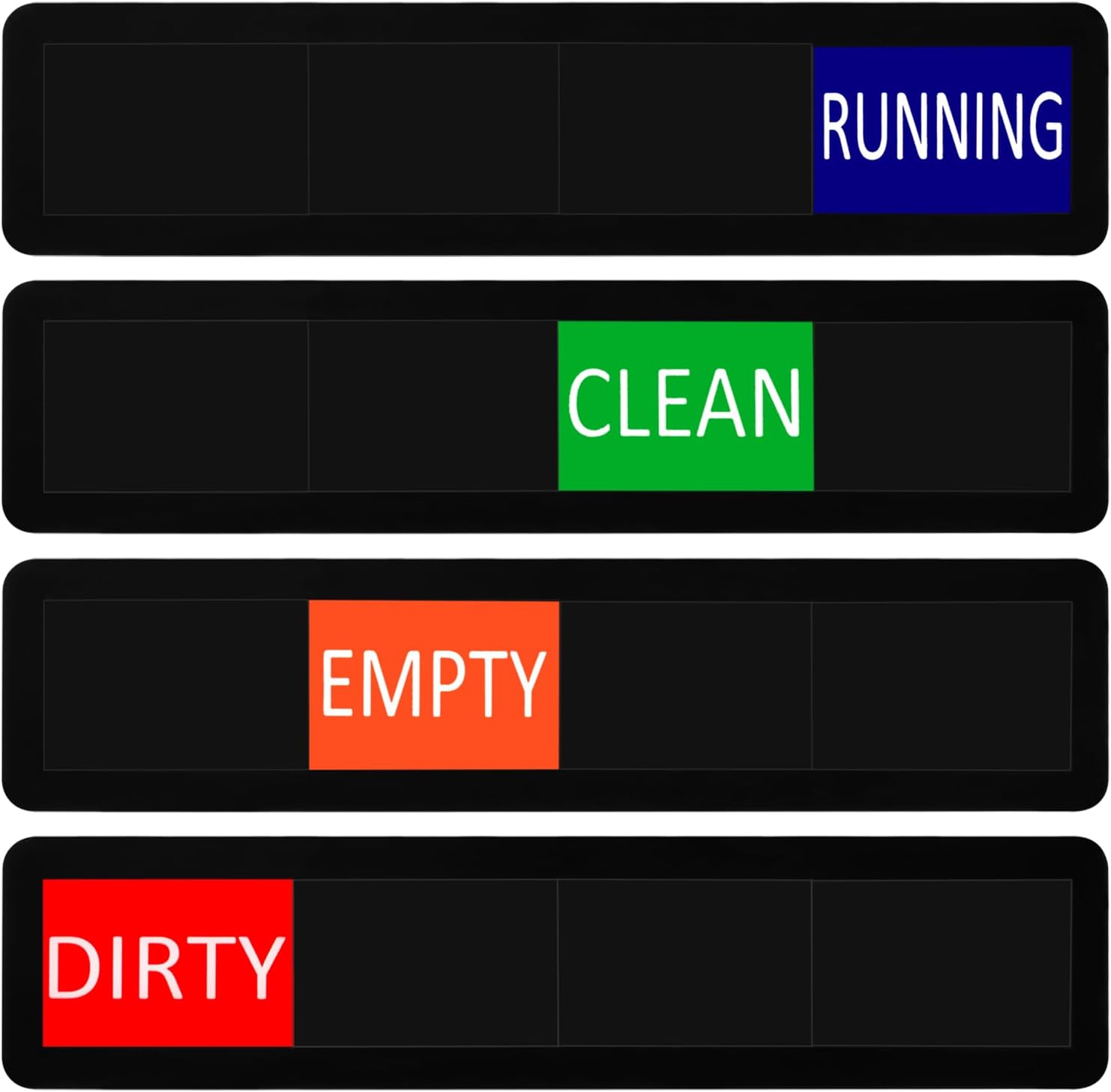 Kichwit Dishwasher Magnet Clean Dirty Dishwasher Sign, Clean Dirty Running Empty 4 Options, Easy to Switch, Black Kichwit Dishwasher Magnet Clean Dirty Dishwasher Sign, Clean Dirty Running Empty 4 Options, Easy to Switch, Black