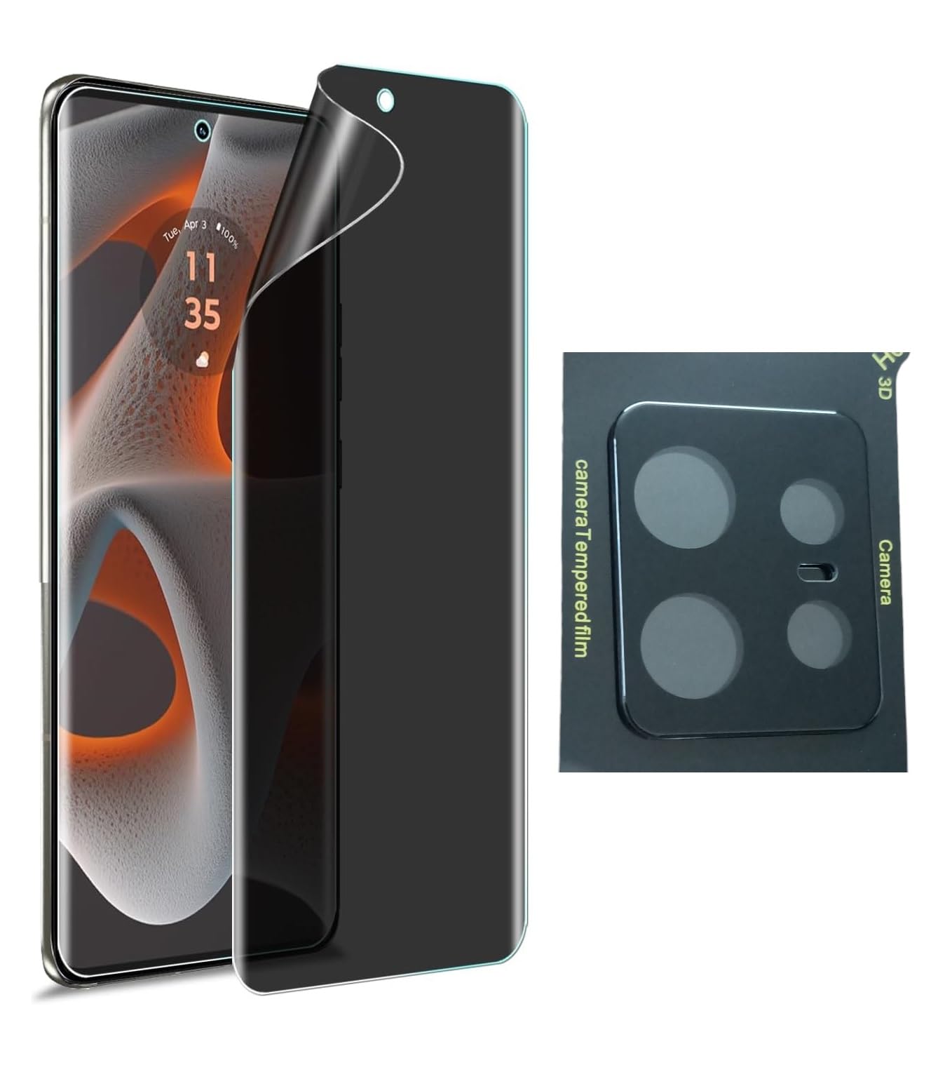 VM - PROTEC [1+1 Pack for Motorola Edge 50 Pro Privacy Screen Protector and Camera Lens Protector, Anti-Spy Flexible Privacy Screen Protector 9H Hardness Anti-Scratch Bubble Free (B0D7Q8GLCD) Amazon Price History, Amazon Price Tracker