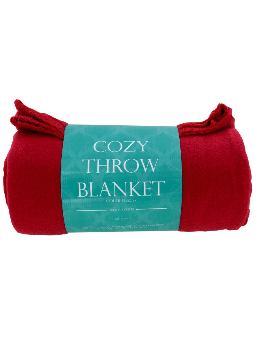 bulk buys OL634 Cozy Polar Fleece Throw Blanket