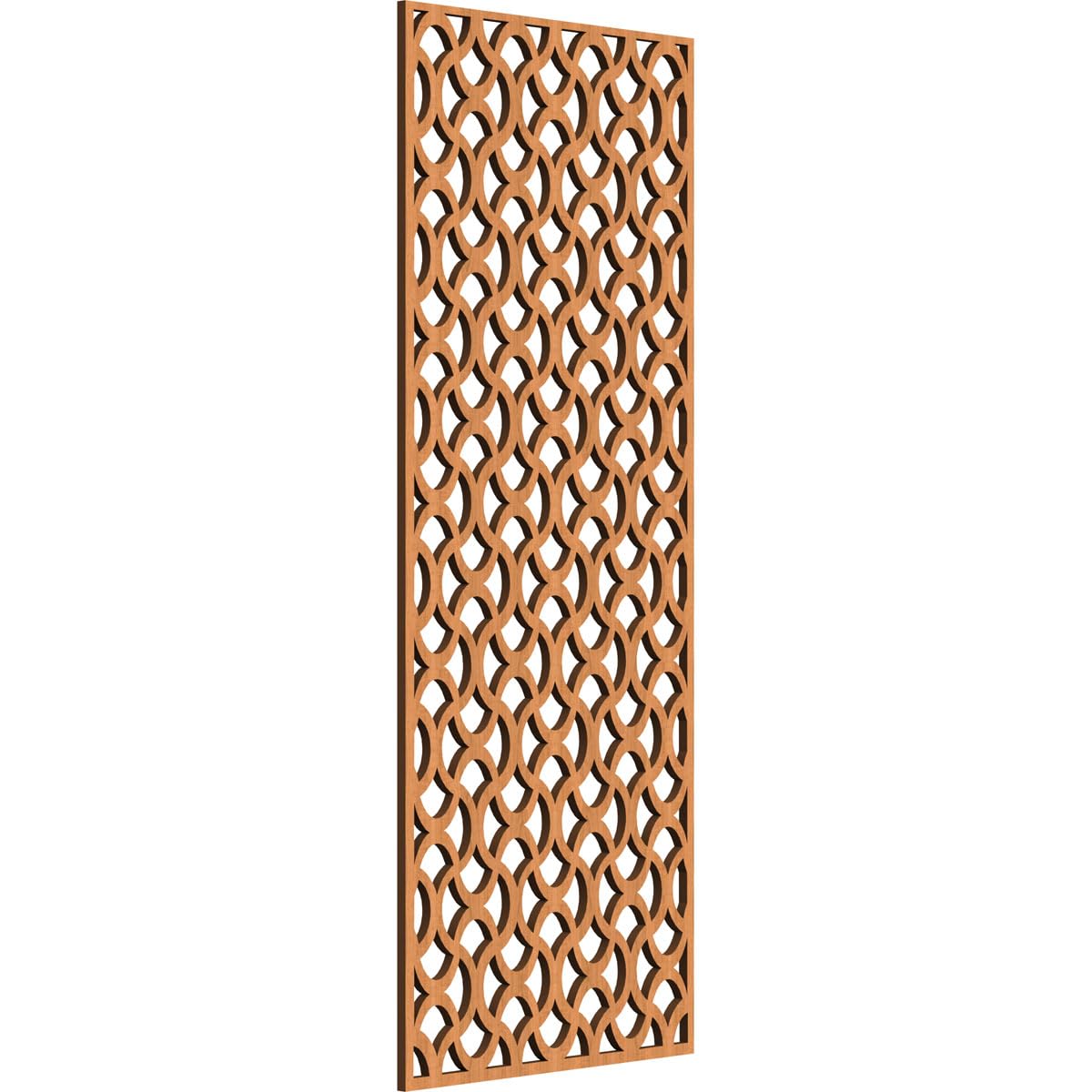 17 3/8"W x 44 3/8"H x 3/8"T Resort Decorative Fretwork Wood Wall Panels, Cherry