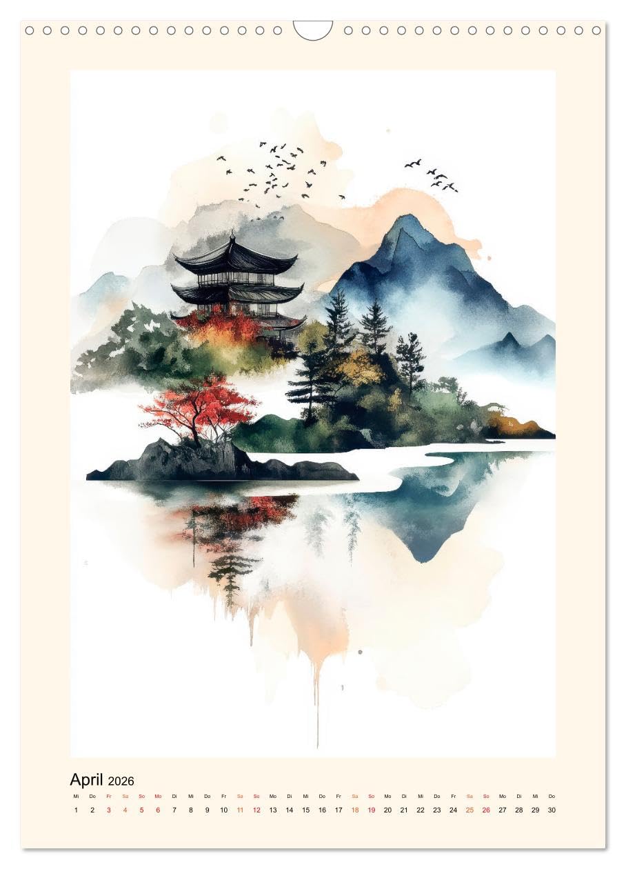 Japan - Momente der Stille (Wandkalender 2026 DIN A3 hoch), CALVENDO Monatskalender: Meisterwerke der japanischen Malerei und Kunst. (CALVENDO Kunst)