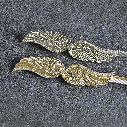 Women's Angel Wings Alloy Buckle Elastic Waist Belt for Party Dress (Silver)2