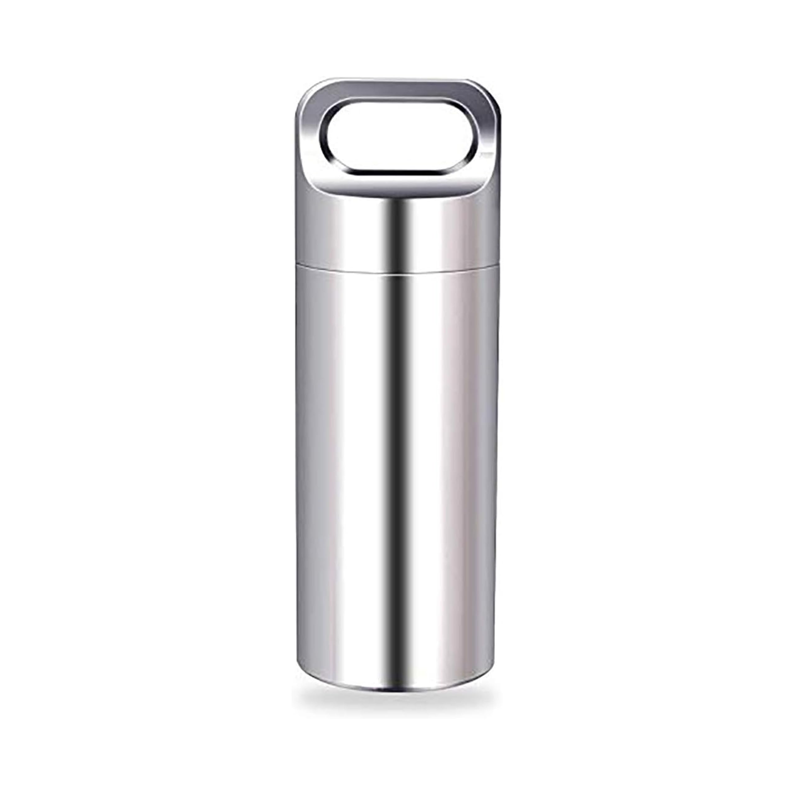 Mini impermeabile pillola scatola in acciaio inox pillola bottiglia all'aperto impermeabile sopravvivenza contenitore capsula per sopravvivenza all'aperto stoccaggio