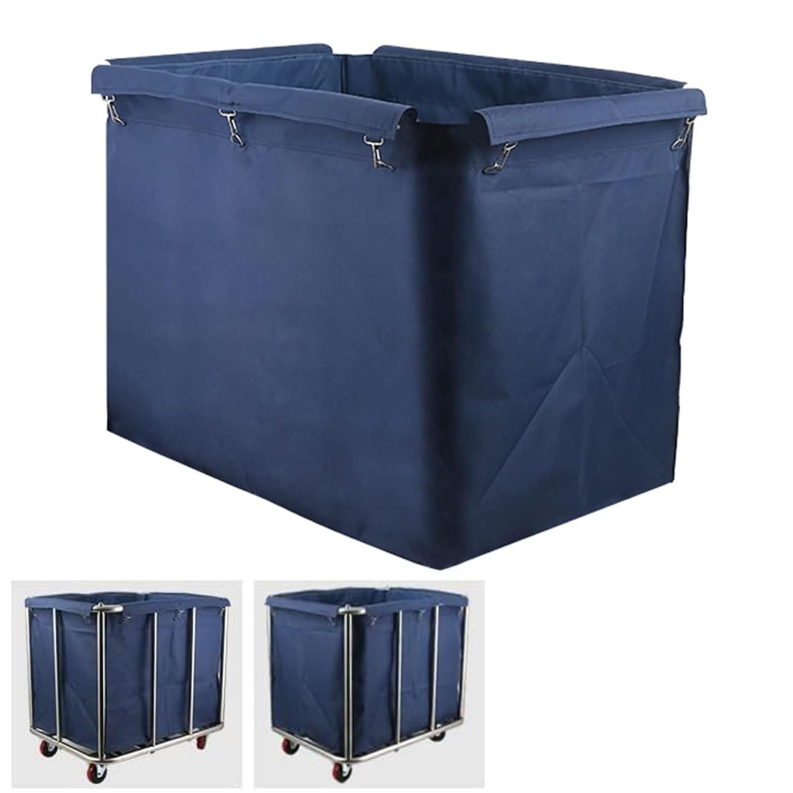 Laundry Cart Replacement Bag, Commercial Removable Waterproof Oxford Liner Bag, Replacement Liner Bag for Rectangular, for 400L Basket Trolley(Blue)