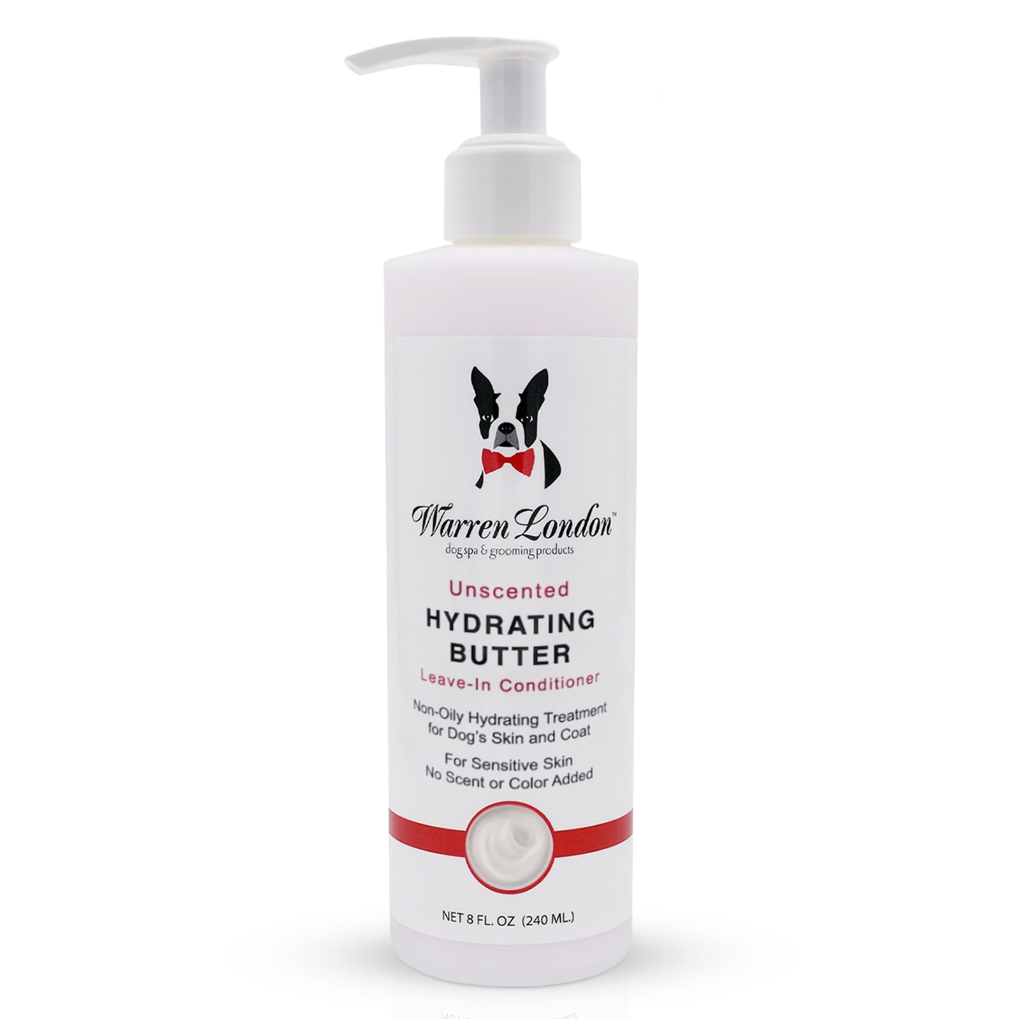 Warren London Hydrating Butter Leave in Pet Conditioner for Dogs | Lotion for Skin and Coat | Aloe Puppy & Dog Conditioner for Hair Detangler, Dry Skin, & Dandruff | Unscented 8oz