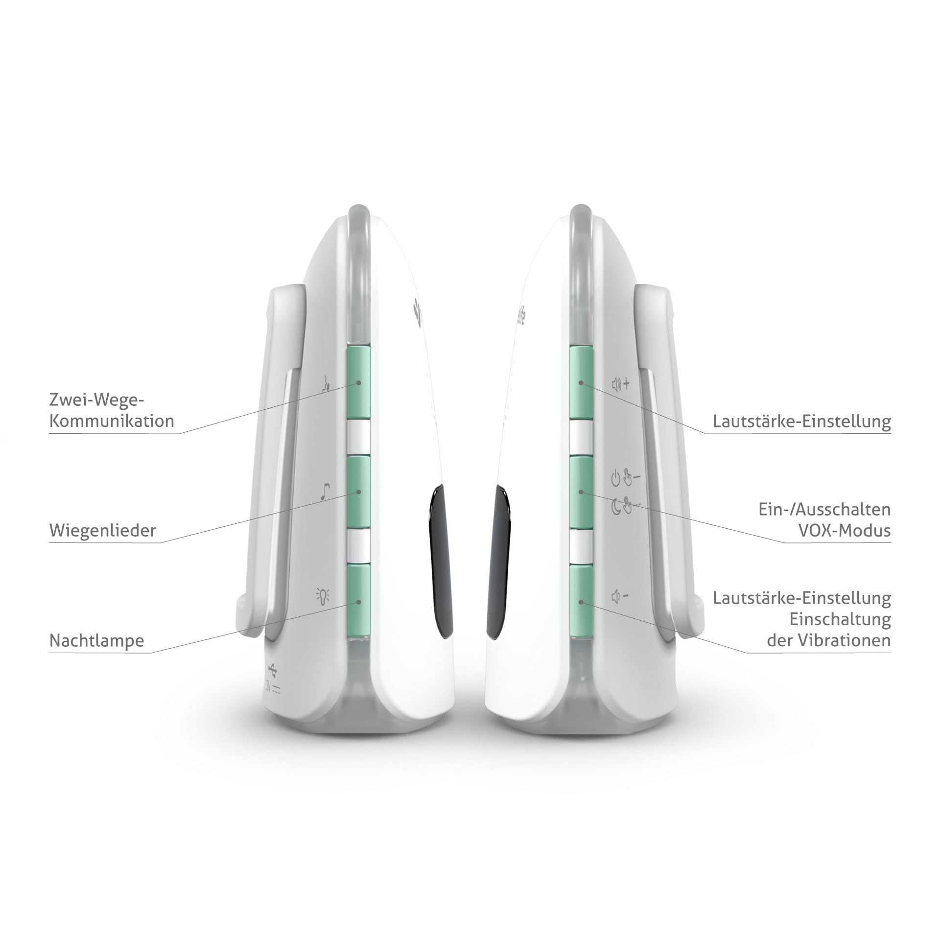 TrueLife NannyTone VM3 Babyphone avec IP67, portée extra large jusqu'à 800 m et 300 m dans les zones construites, avertissement de température 16-30 °C, son cristallin, alimentation par batterie