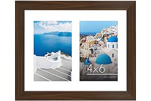 Americanflat Double Wall Picture Frame for 8x10 or 4x6 Photos in Walnut