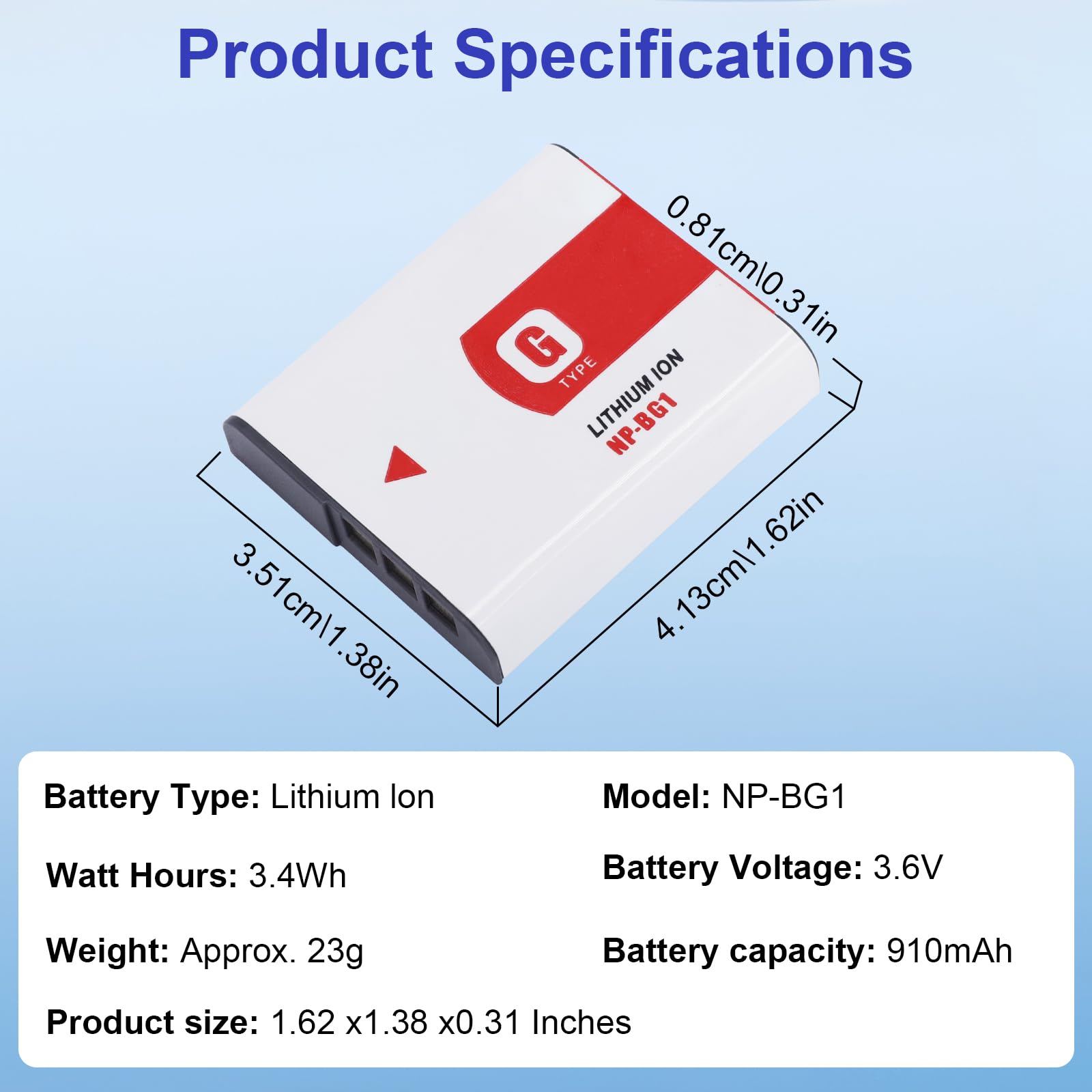 Amazon.com : NP-BG1 NP-FG1 980mAh Replacement Battery Compatible