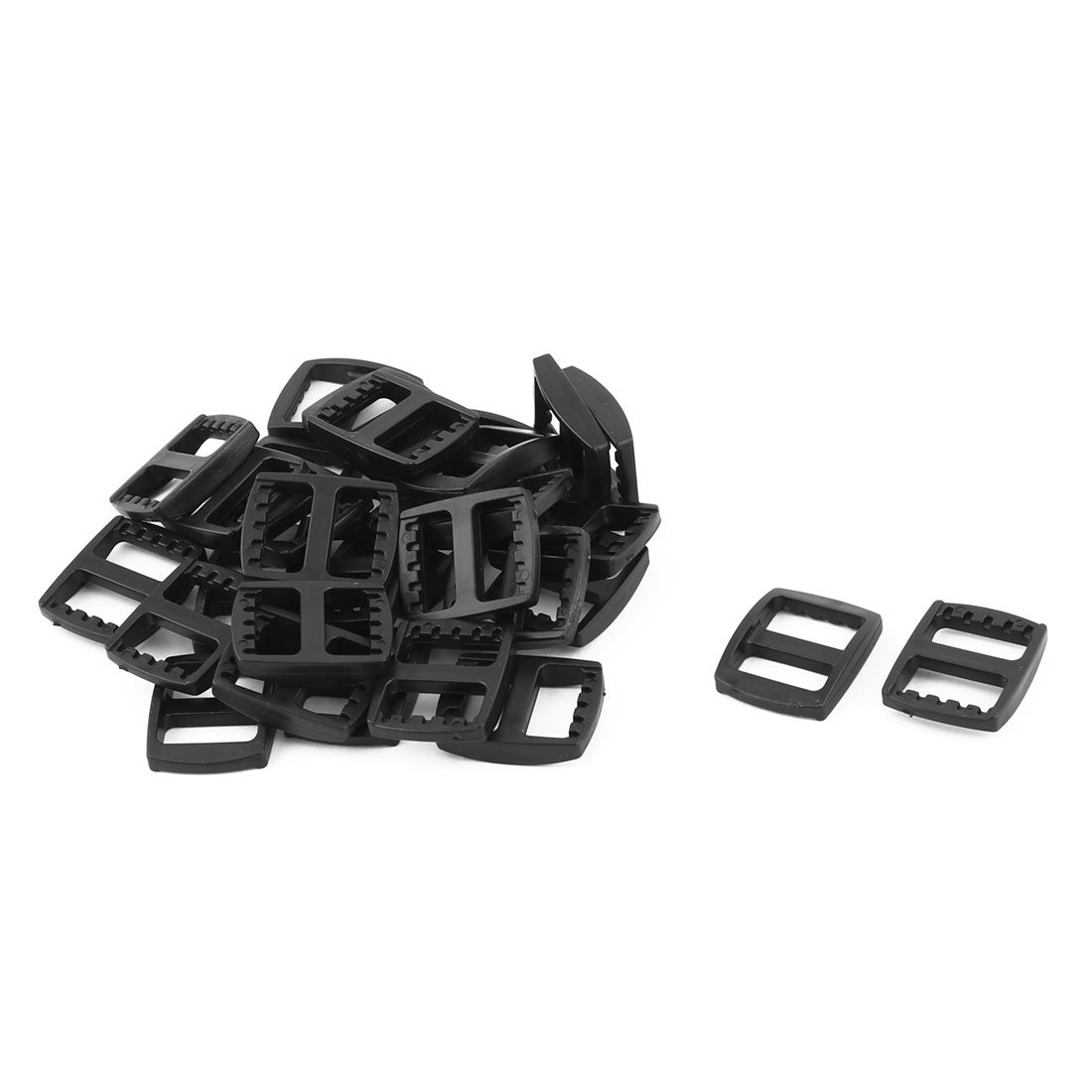 Uxcell Black Sourcingmap Plastic Travel Adjustable Backpack Glide Buckle 15Mm Strap Width 30Pcs