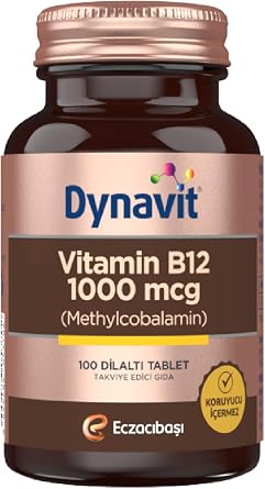 Dynavit Methylcobalamin Vitamin B12 1000 mcg 100 Sublingual Tablets - Vitamin B12 Methylcobalamin