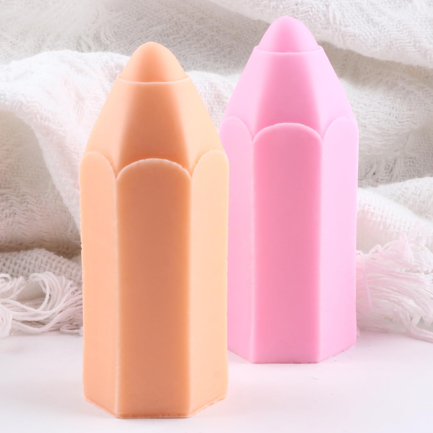 XIAOSHUI Pencil Candle Mold Crayon Candle Molds Pencil Resin Casting Mold for Candle Making Candle Home Decorate Aromatherapy Candles Gypsum Clay Craft - Image 5