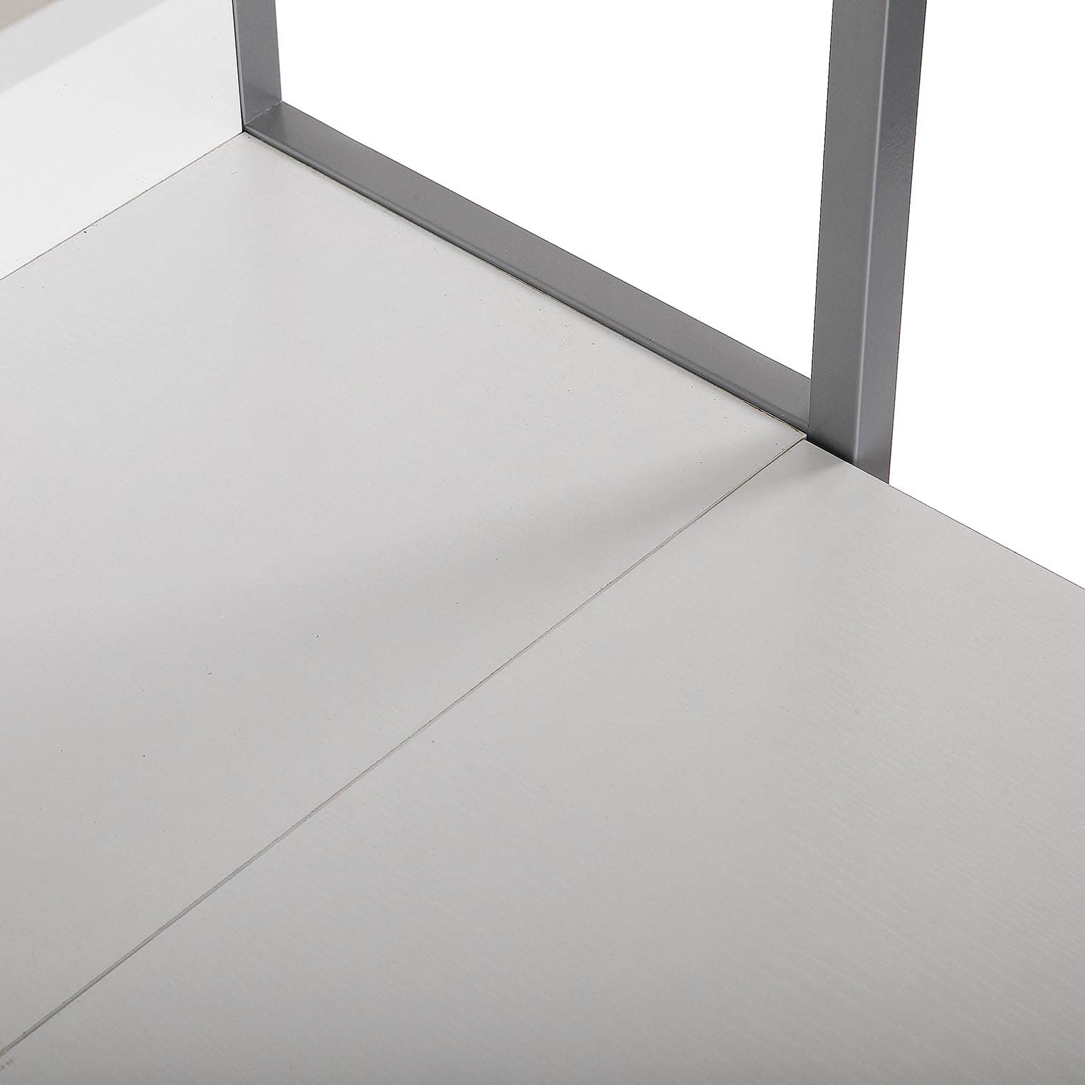 Versa Blumenau Mesa de Comedor con Estantería para Cocina, Terraza, Jardín o Comedor, Encimera Plegable, Medidas (Al x L x An) 120 x 30 x 62 cm, Madera, PVC y Metal, Color Blanco