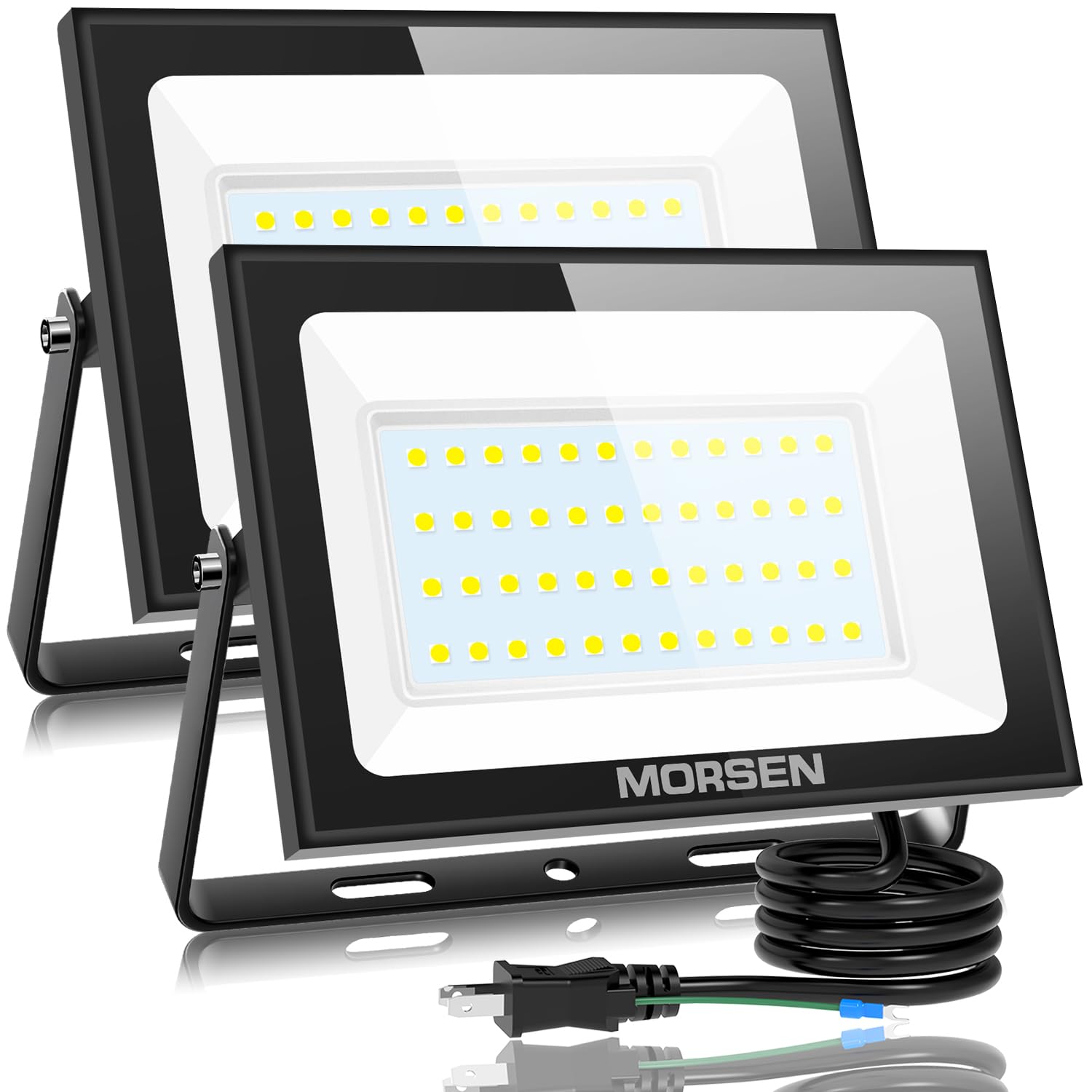 MORSEN 投光器 LED 80W 2セット 10000ML 6500K