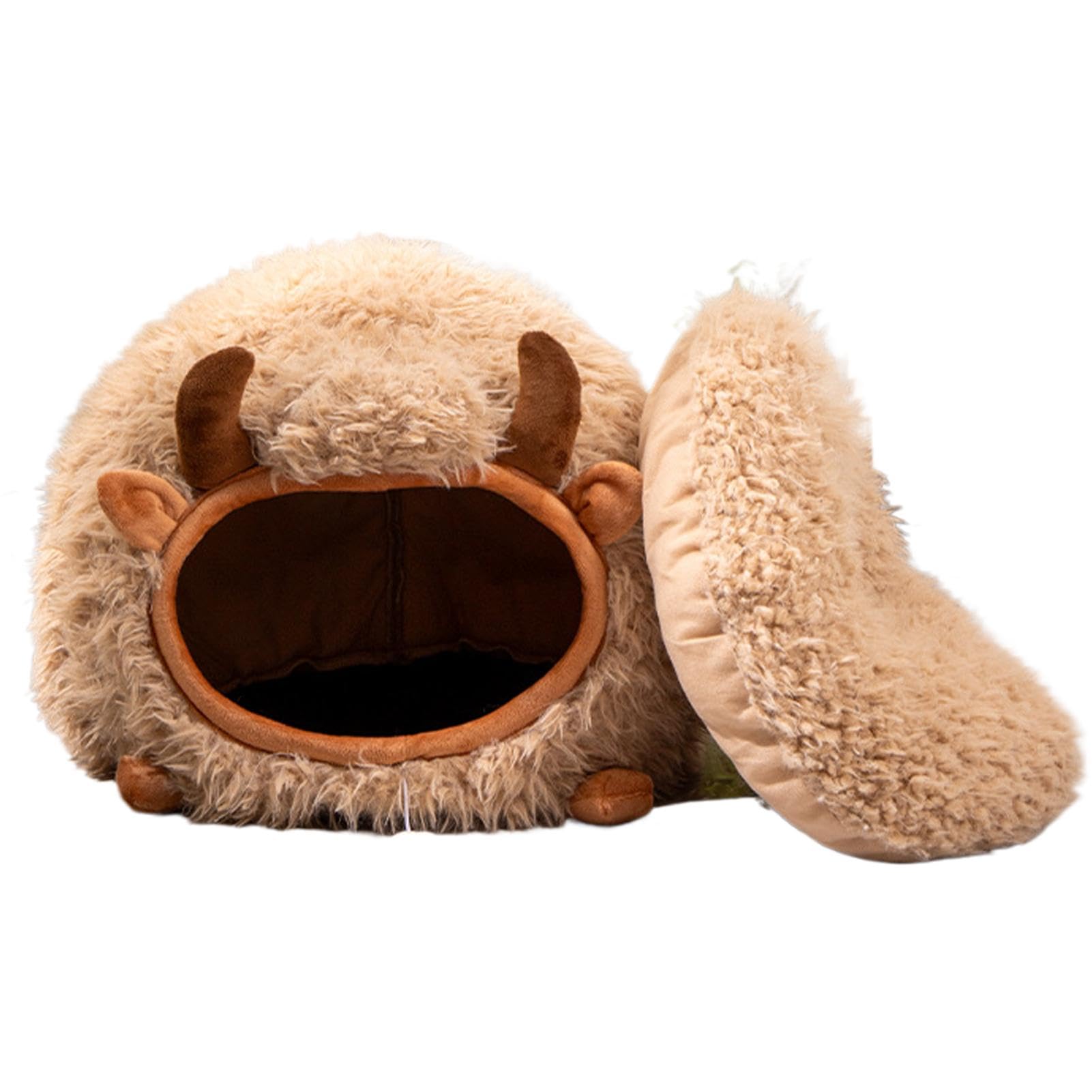 Cama tipo cueva para gatos, cama para gatos de interior, cueva de invierno para gatos, cama para gatos en forma de yak, tienda de campaña para gatos semicerrada, versátil para uso interior y exterior