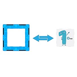 PicassoTiles Magnetic Building Blocks with Tiles and Click-in Educational Graphic Arts Magnet Construction Toy Set STEM Learning Playset Child Brain Development Stacking Playboard