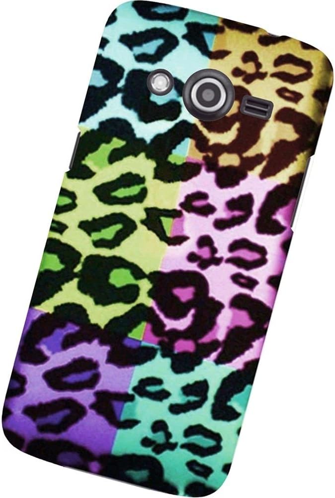 HR Wireless Rubberized Design Case for Samsung Galaxy Avant - Retail Packaging - Colorful Leopard