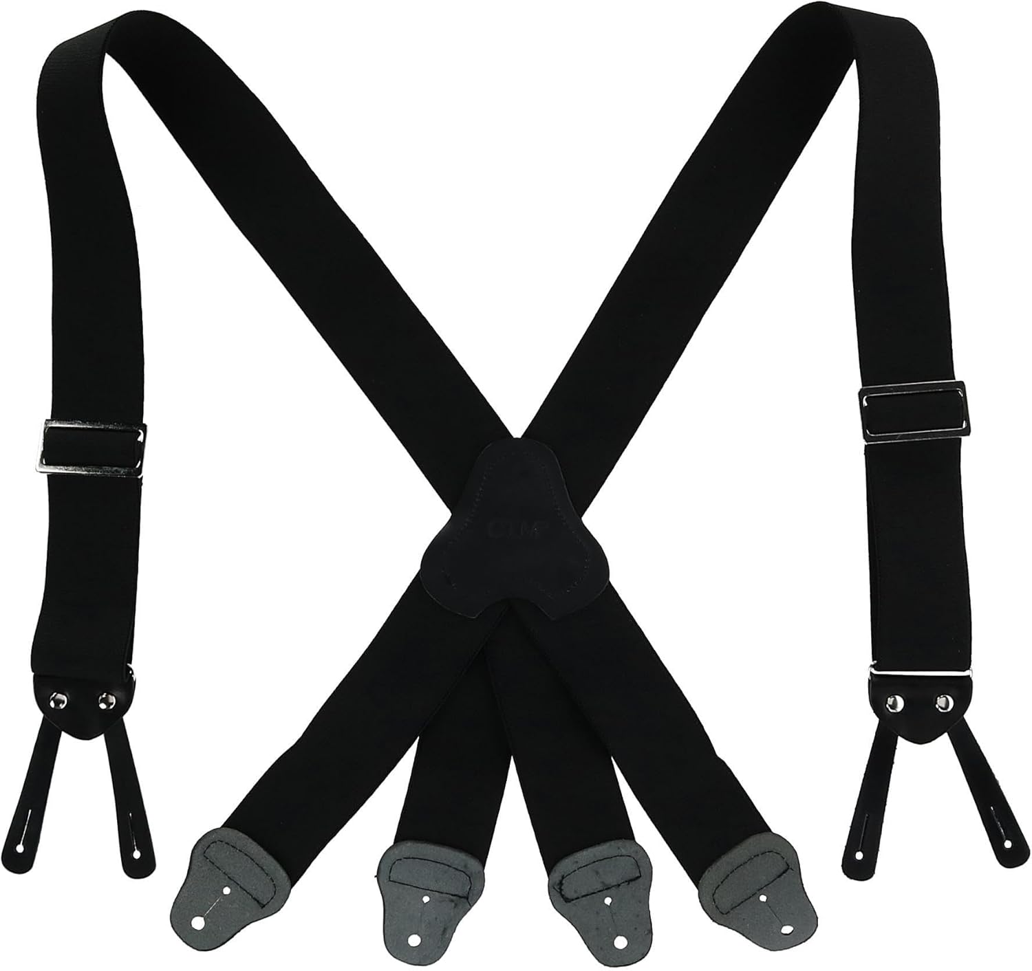 CTM Men's Elastic Button-End 2 Inch Fireman Suspenders