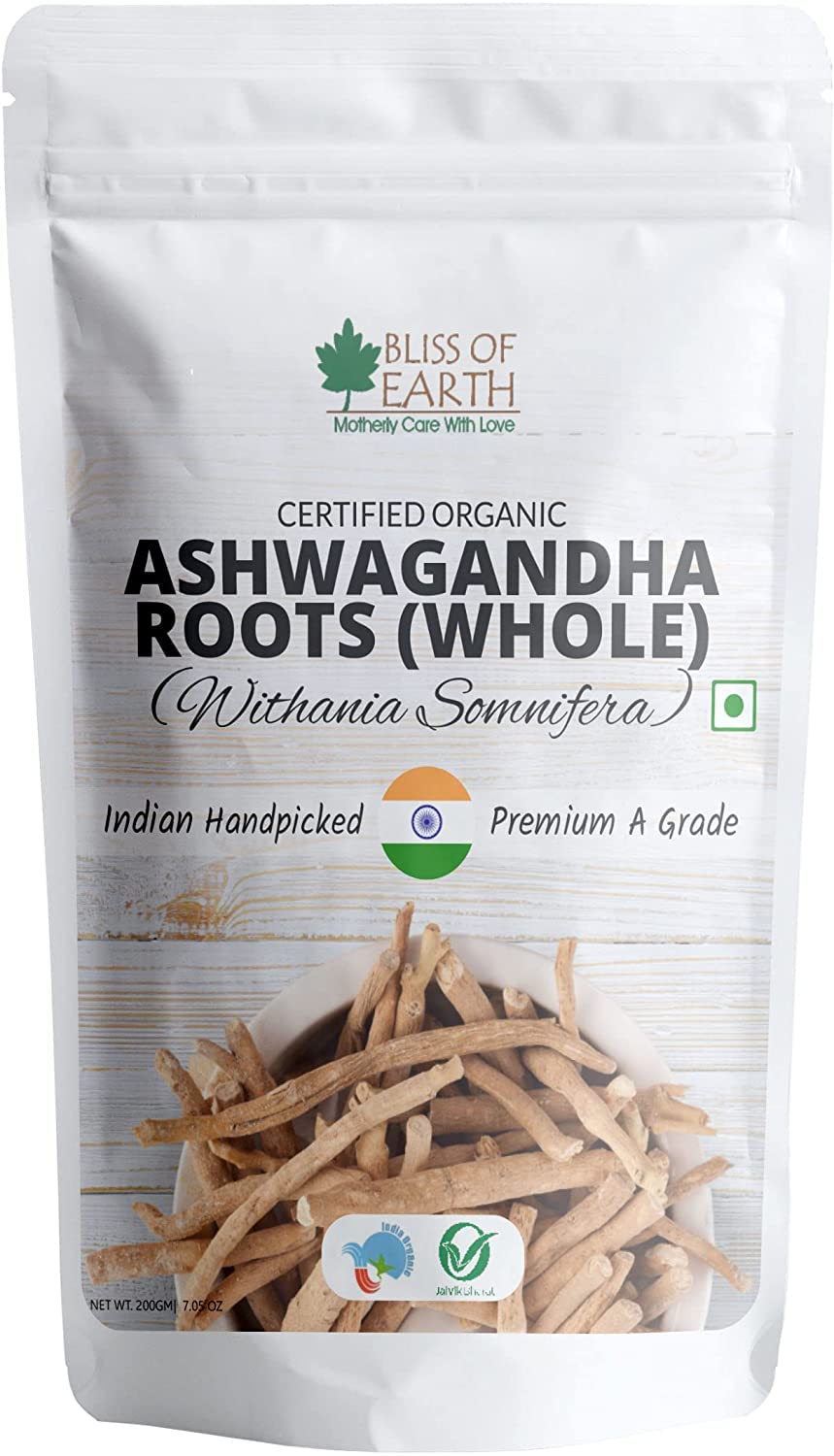 Bliss of Earth 200GM Certified Organic Ashwagandha Roots Whole Withania Somnifera Premium Grade Help Boost Immunity Stress Relief (B0BQBKB8YJ) Amazon Price History, Amazon Price Tracker