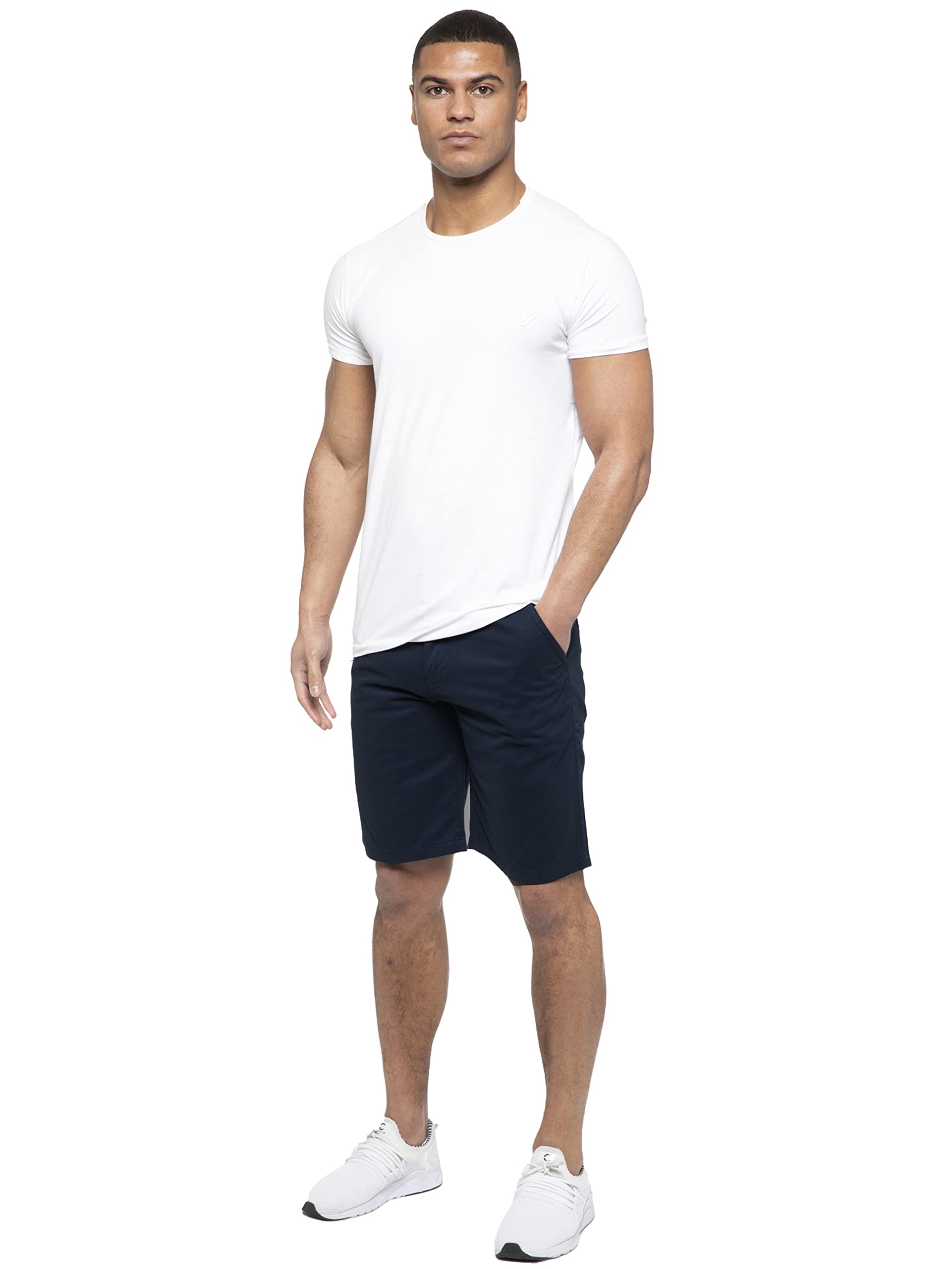 989Zé Enzo Men's Navy Shorts Cotton Chino Pants Summer Casual Smart Ezs429 38