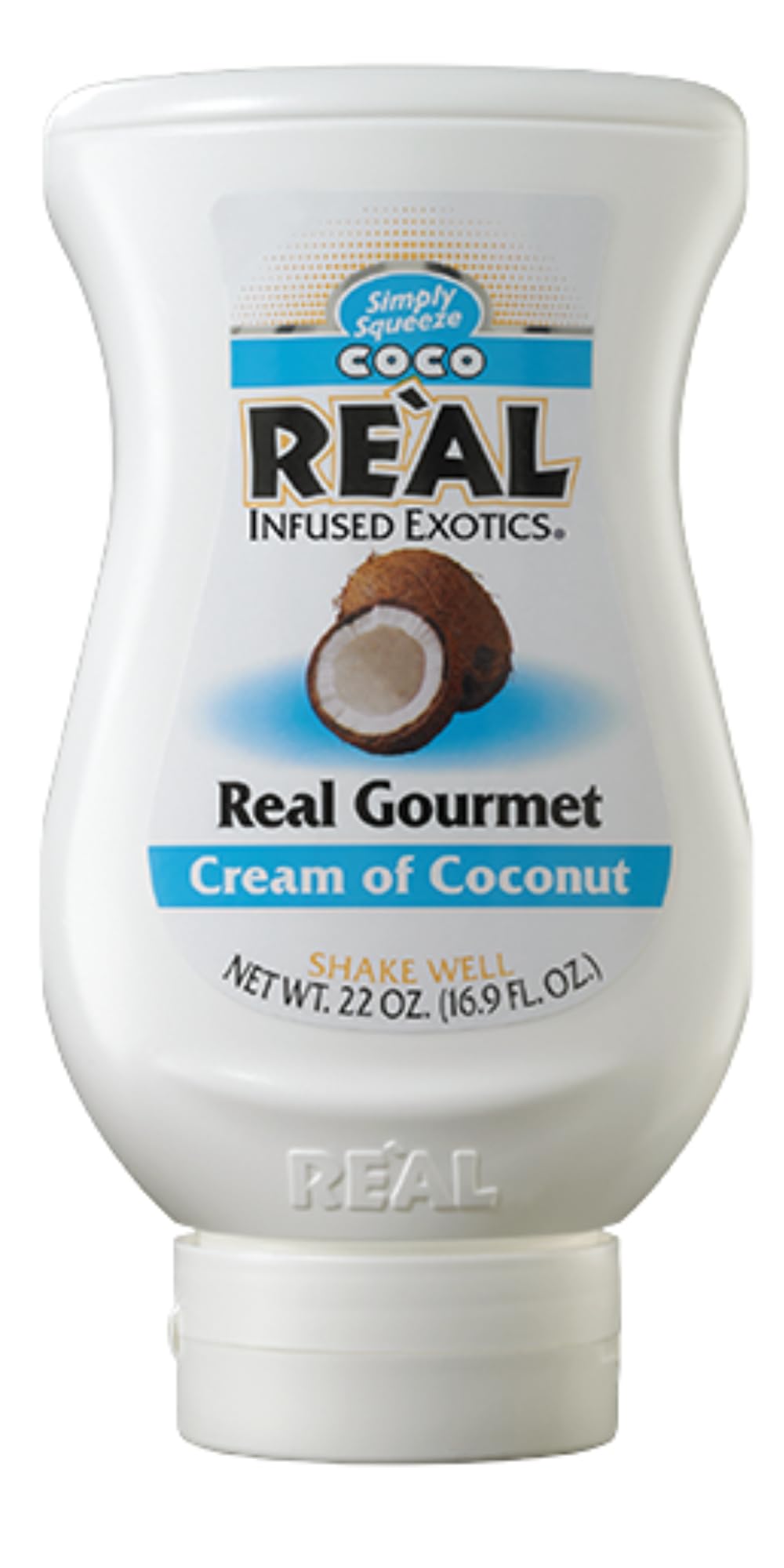 Re’al Syrup |Coco Real| Cream of Coconut | Made with Real Coconut | 500ml Squeezy Bottle |Natural Ingredients| Lactose Free | Cocktails, Baking, Smoothies, Desserts, Pina Colada