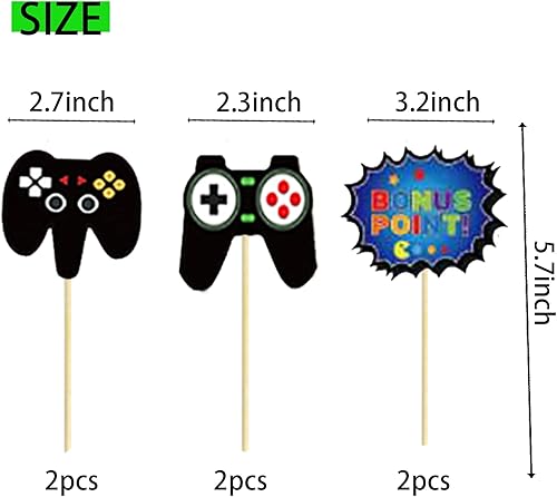 Miniatura 4 de Decoración para pastel de videojuegos, 9 piezas, decoración de pastel de videojuegos para niños, suministros de fiesta de cumpleaños con temática de