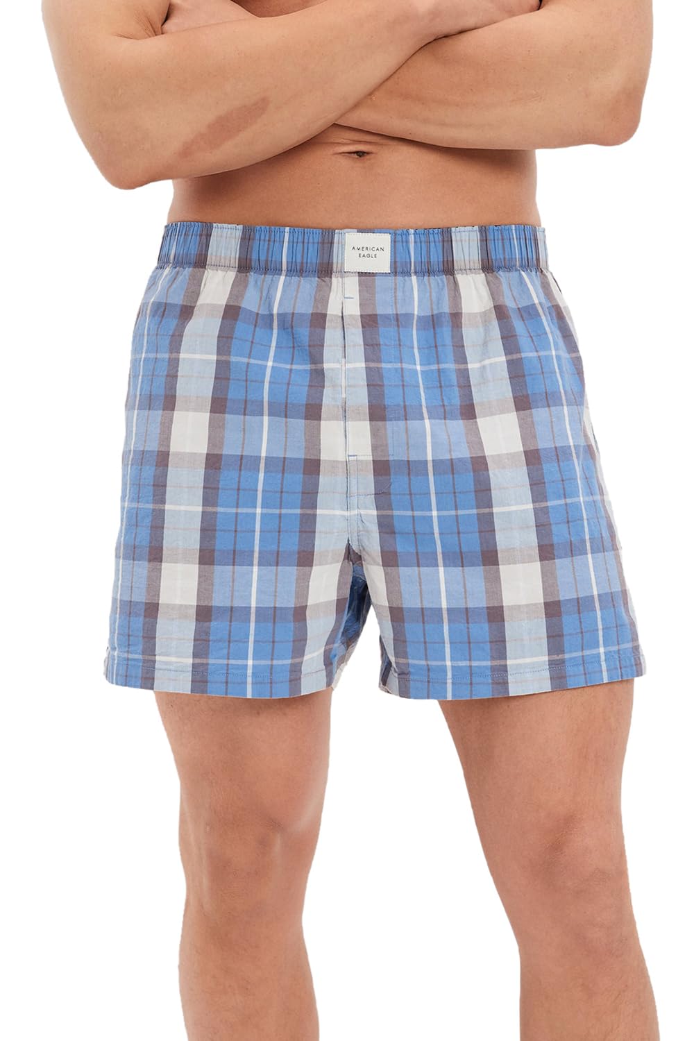 american eagle Men Blue Plaid Stretch Boxer Short-picture-51