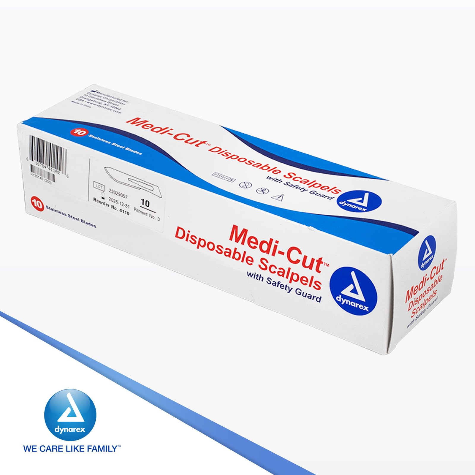 Dynarex Medi-Cut Disposable Scalpel Blades - Sterile Knives With Plastic Guard - 4.9-inch Plastic Handle, Stainless Steel Blade - Size 10 (Pack of 2) — Amazon image 7