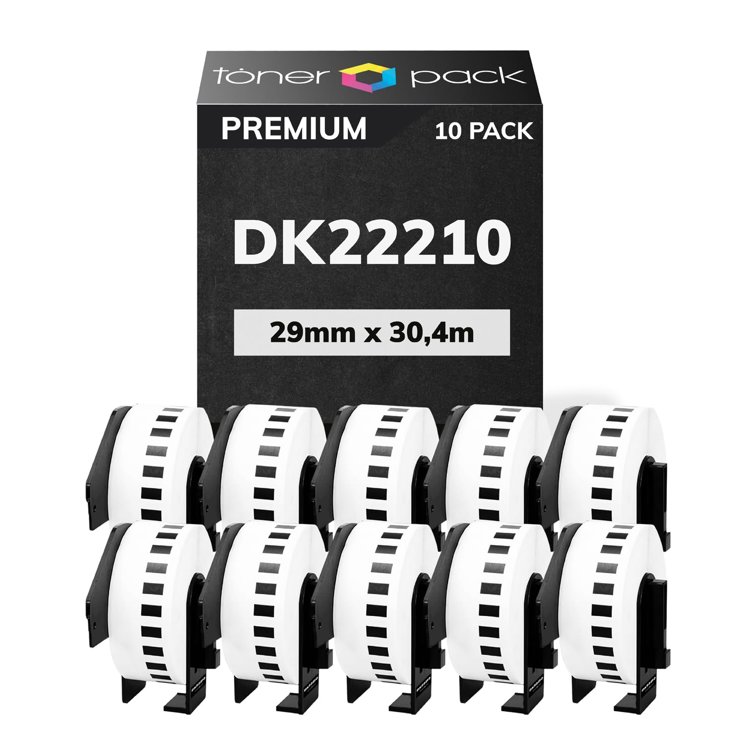 Rollo de Etiquetas Cinta Continua 29mm x 30.48m DK-22210 para Brother QL 10 Unidades