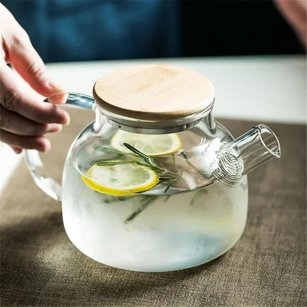 Jarra Jarra de vidrio borosilicato transparente 1,8 l | Tetera transparente grande con jarra de agua(1800ML)