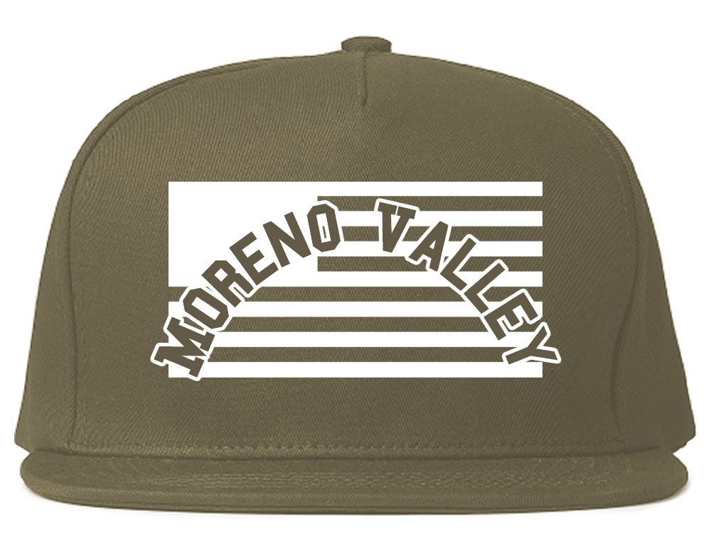 City of Moreno Valley with United States Flag Snapback Hat Cap