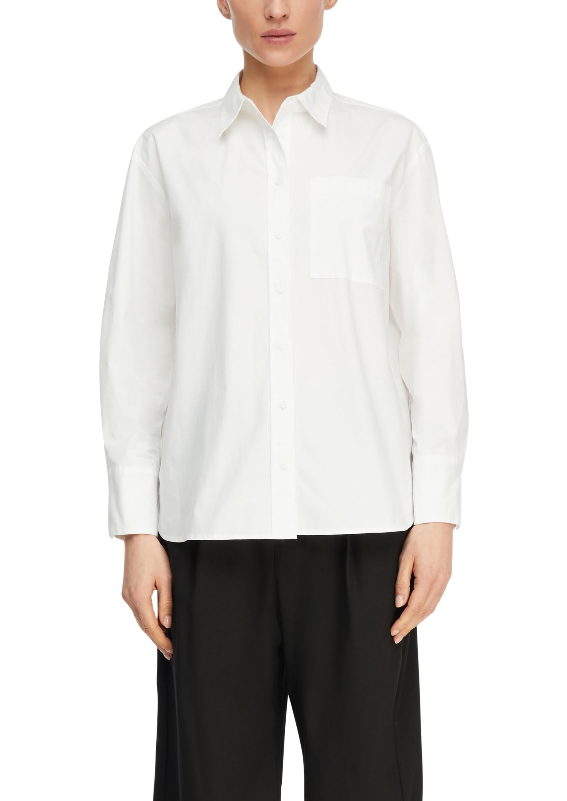 Comma Lockere Hemdbluse aus Popeline