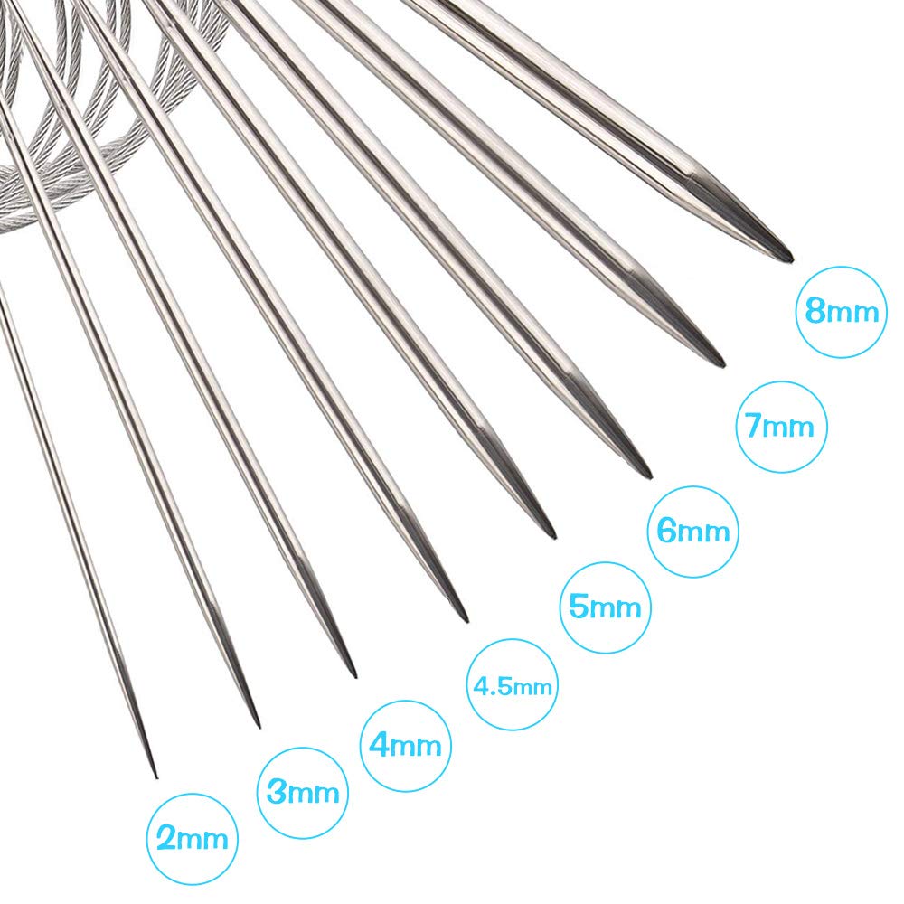 6 Stück Rundstricknadeln Set - Edelstahl Nadeln Für Socken & Mützen
