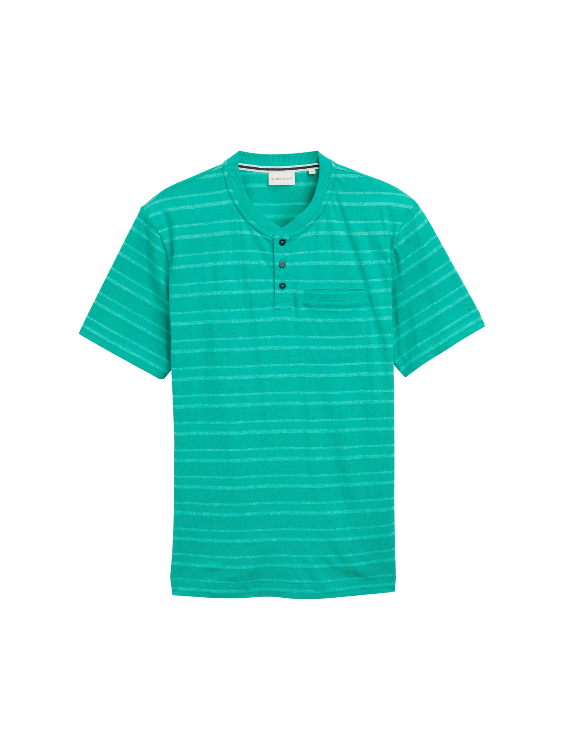 TOM TAILOR Men's T-Shirt, 38088 - Green Multicolour NEP Stripe, XS
