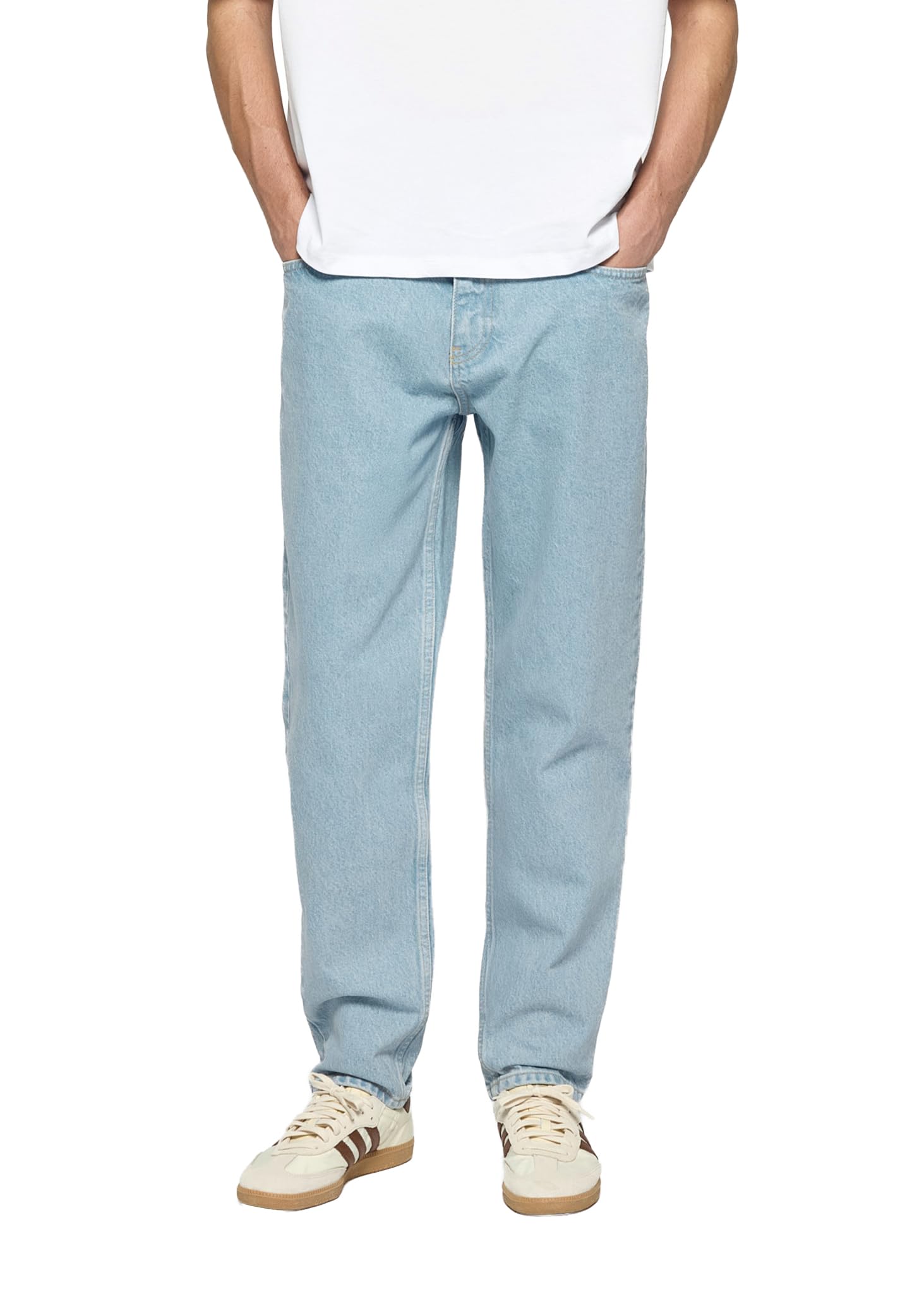 Herren Carrot Jeans mit Knopfleiste Jeanshose Streetwear Loose Denim Pants Karottenschnitt Lässig Männer