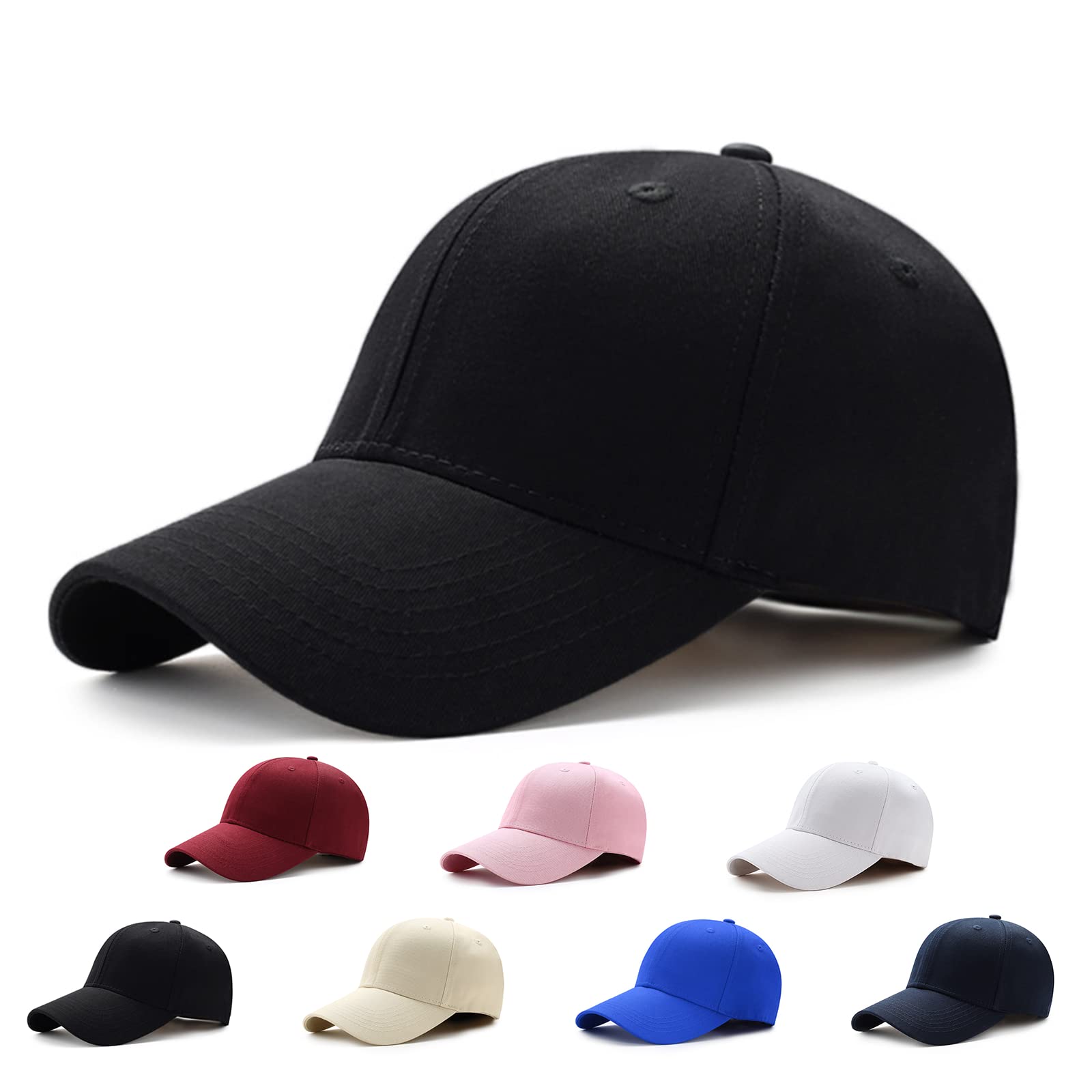 EDOTON Casquette Baseball pour Hommes Femme Couleur Unie Ajustable Sun Protection Anti UV Baseball Cap Taille Unique
