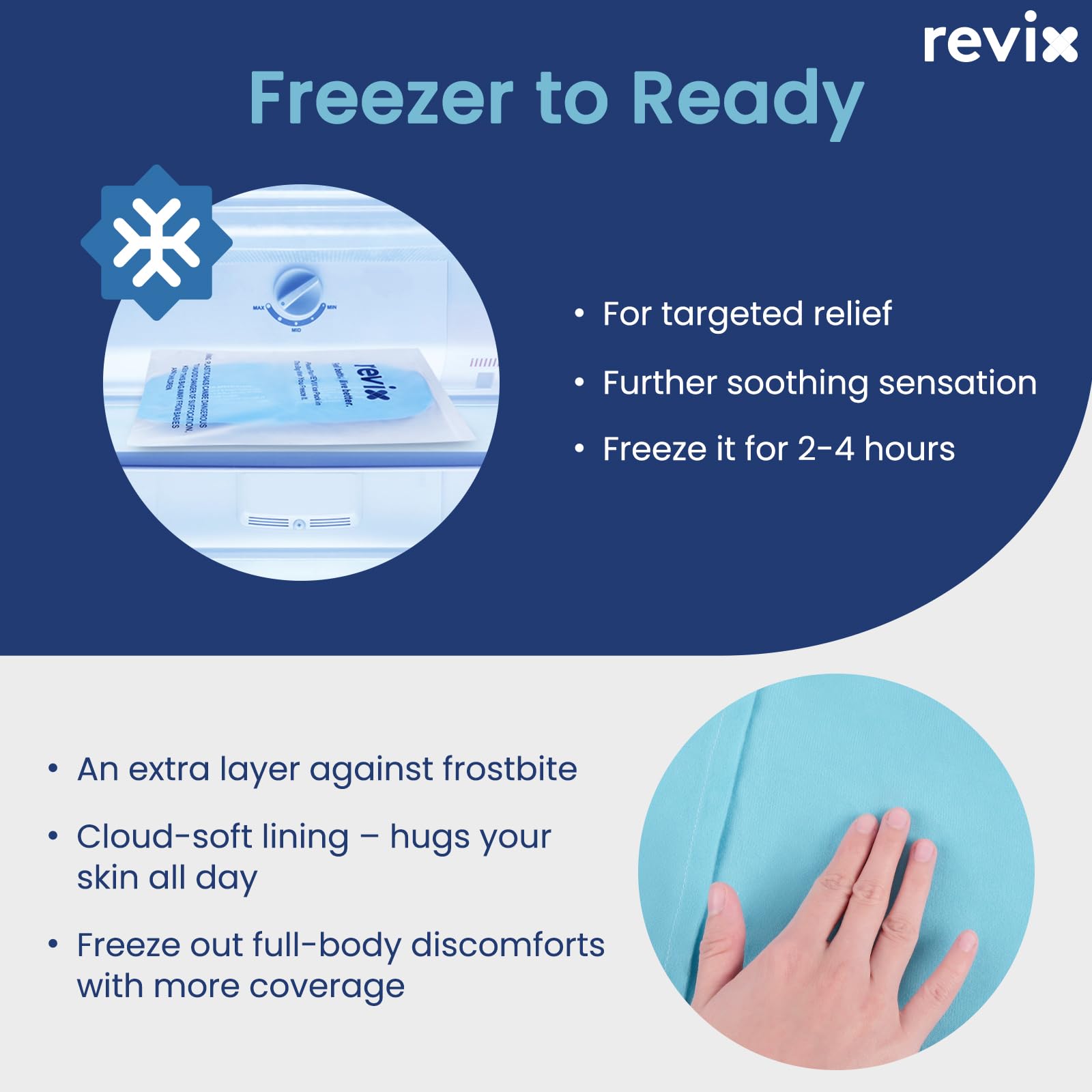 REVIX Paquetes de Gel Reutilizables, 2 Paquetes Compresa Fría Flexible con Correa para Espalda, Hombro, Cadera, Muslo, Paquete de Hielo Extra Grande para Recuperación y Alivio Refrescante Diario